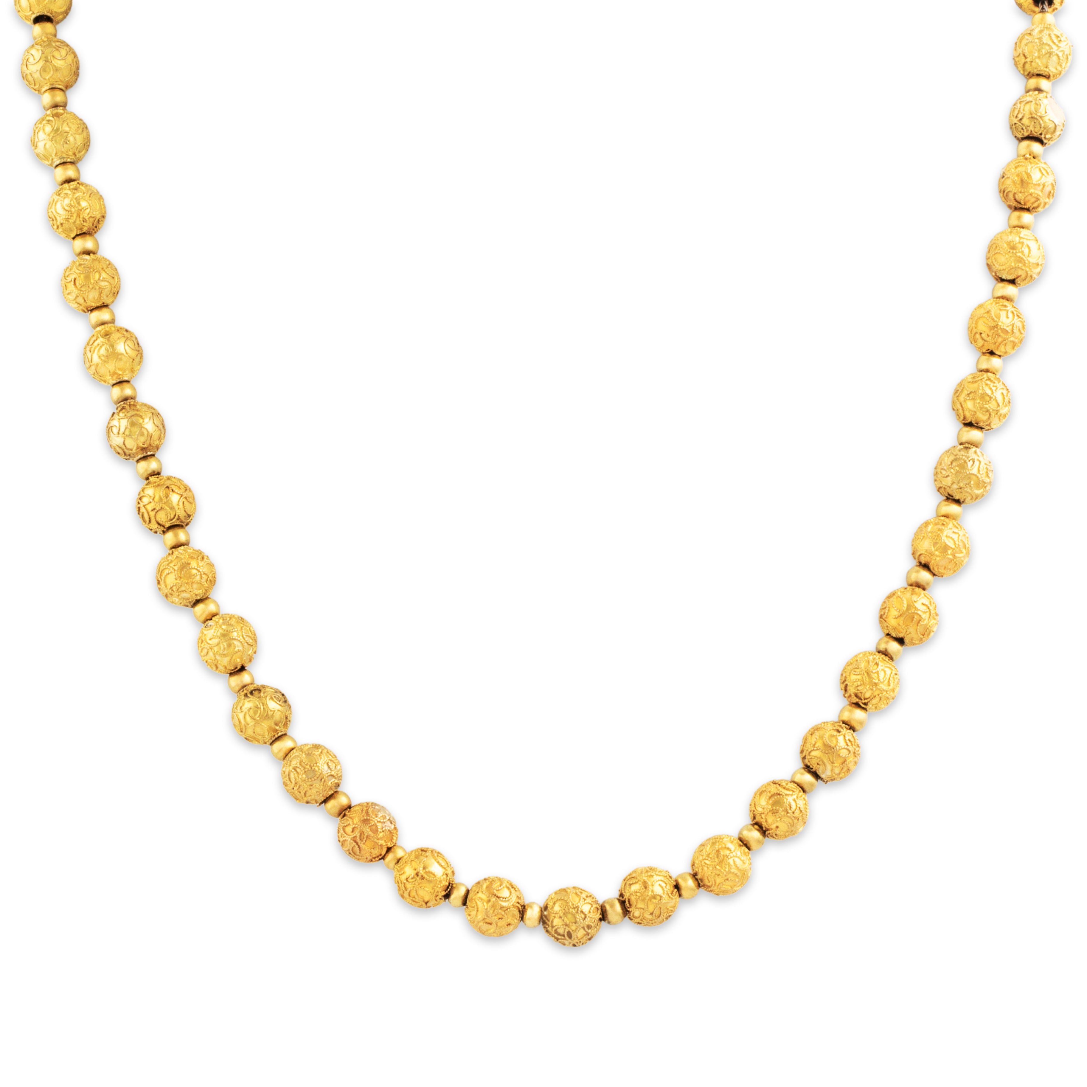 Antique 14k Yellow Gold Etruscan Filigree Beadwork Necklace 14.5"
