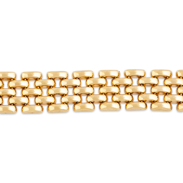 Vintage Italian 14k Yellow Gold Classic Rectangular Link Bracelet 6.75