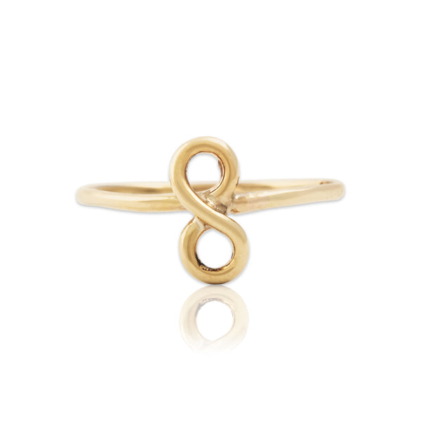 Vintage Lightweight 14k Yellow Gold Simple Infinity Sign Ring 8.25