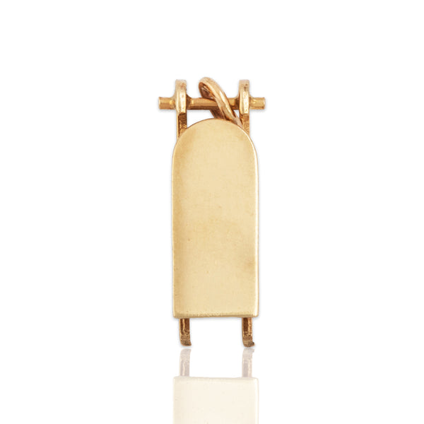 Vintage 14k Yellow Gold Winter Sled Charm / Pendant