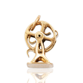 Vintage Lightweight 14k Yellow Gold Articulated Ferris Wheel Charm / Pendant