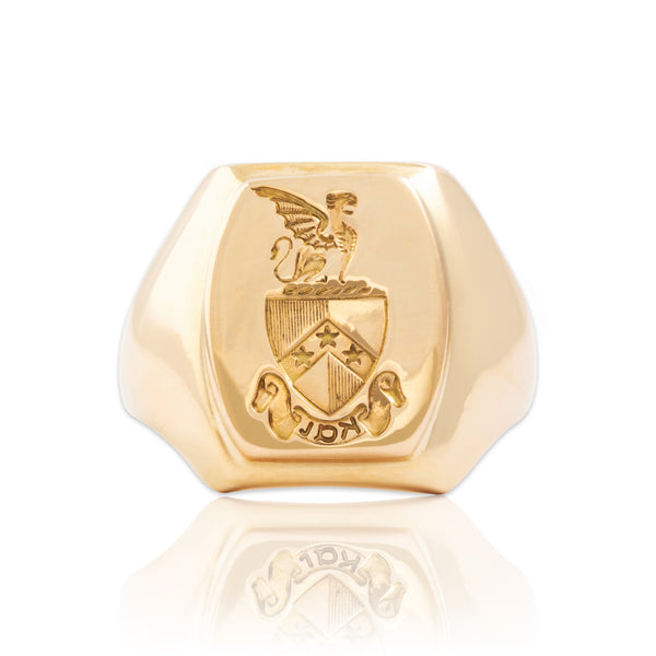 Vintage Heavy 10k Yellow Gold Incredible Griffin Coat of Arms Ring 9.00