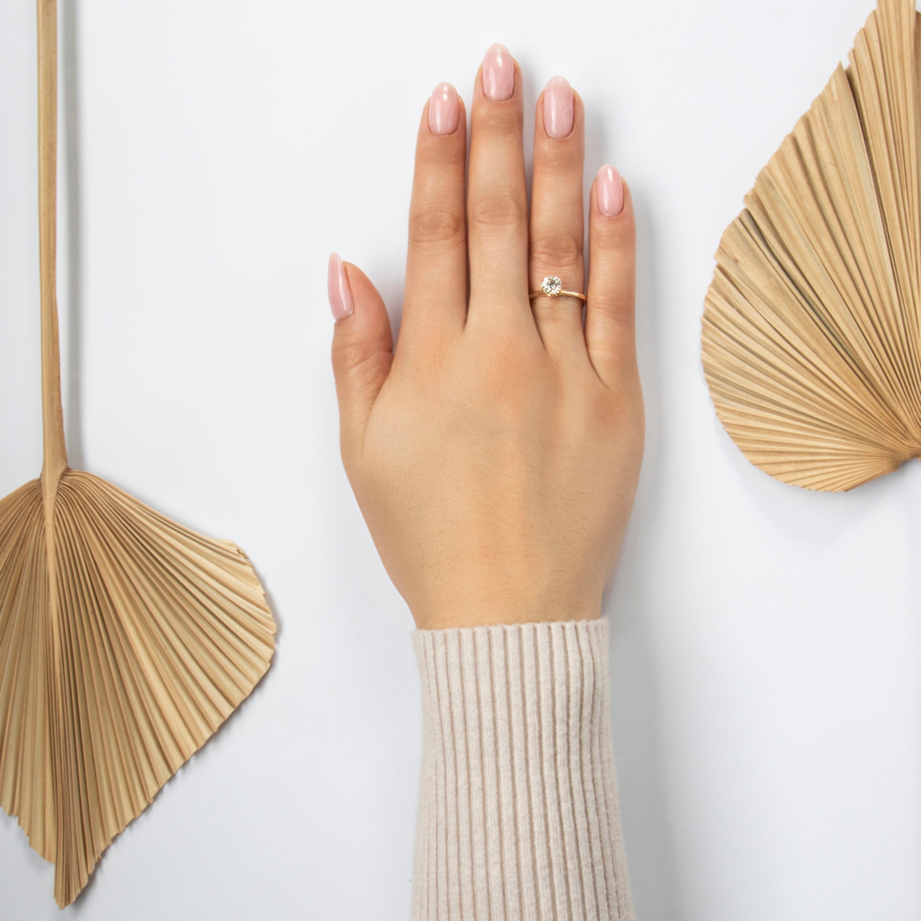 Vintage 14k Yellow Gold 1ct Old European Diamond Timeless Solitaire Ring - On model view