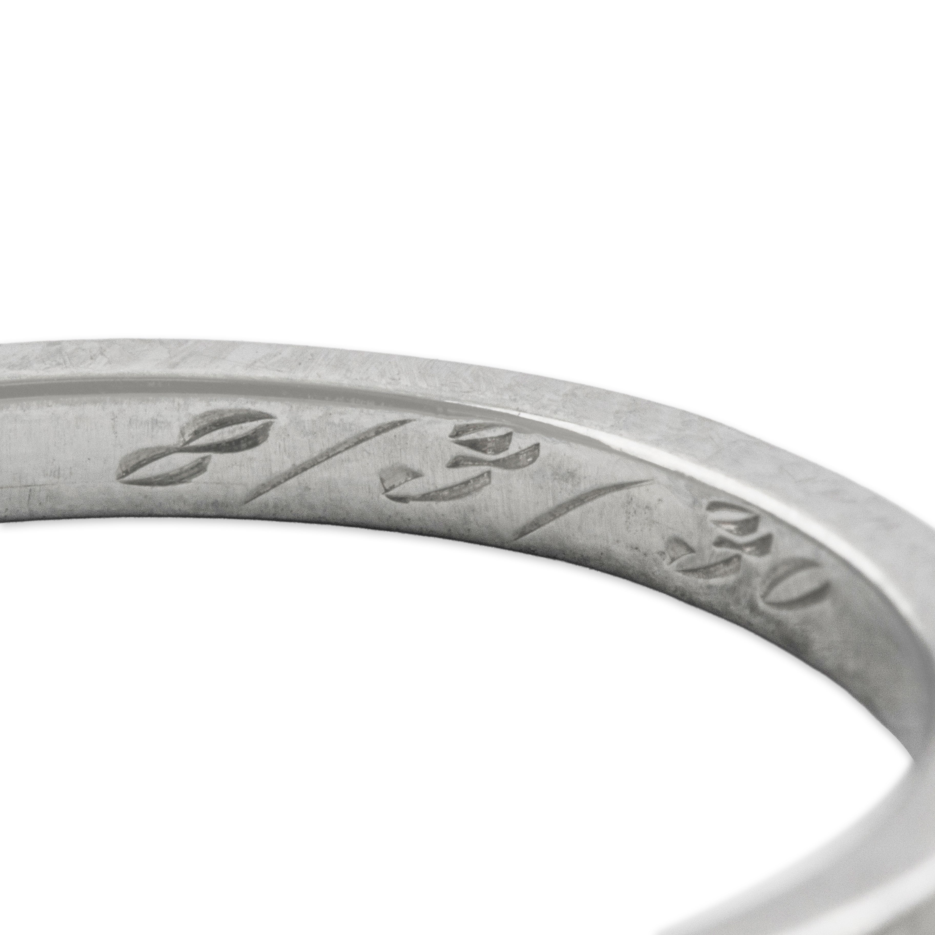 Antique Art Deco Traub 18k White Gold Orange Blossom Band Ring - Hallmark view