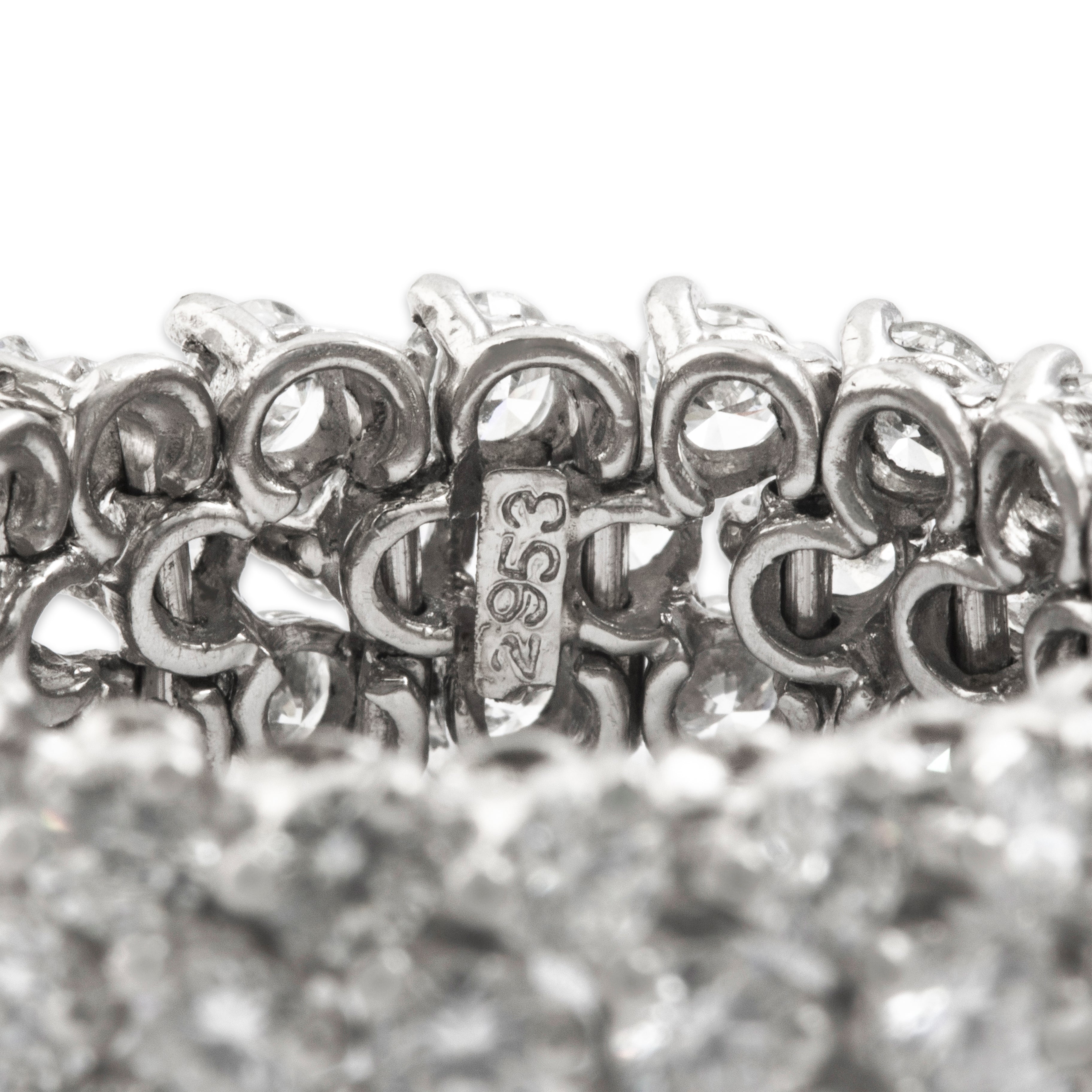 Vintage Platinum 3.56cttw Diamond Dazzling Interlinking Eternity Band Ring - Hallmark view
