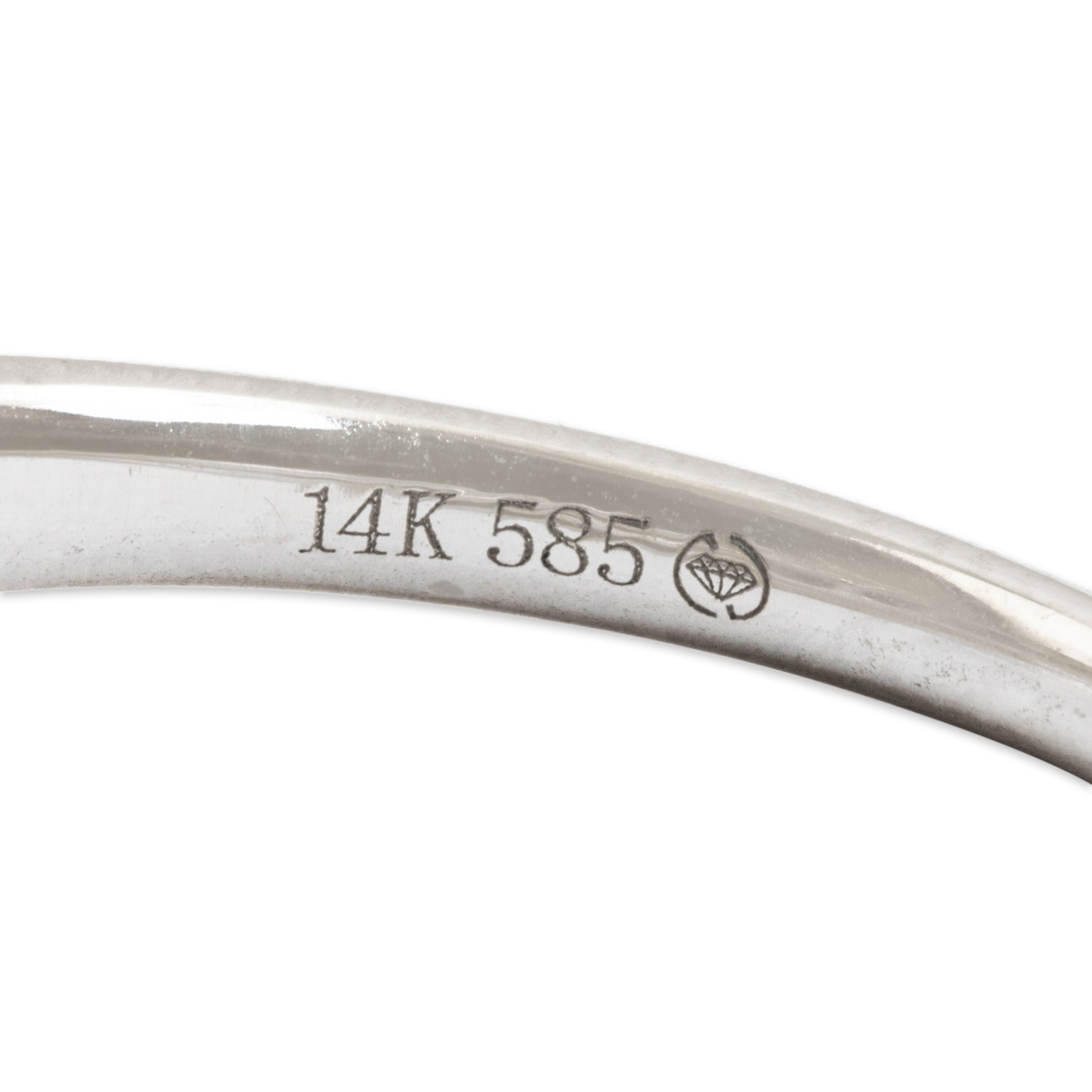 Vintage 14k White Gold 1.7ct Amethyst .365cttw Diamond Halo Ring - Hallmark view