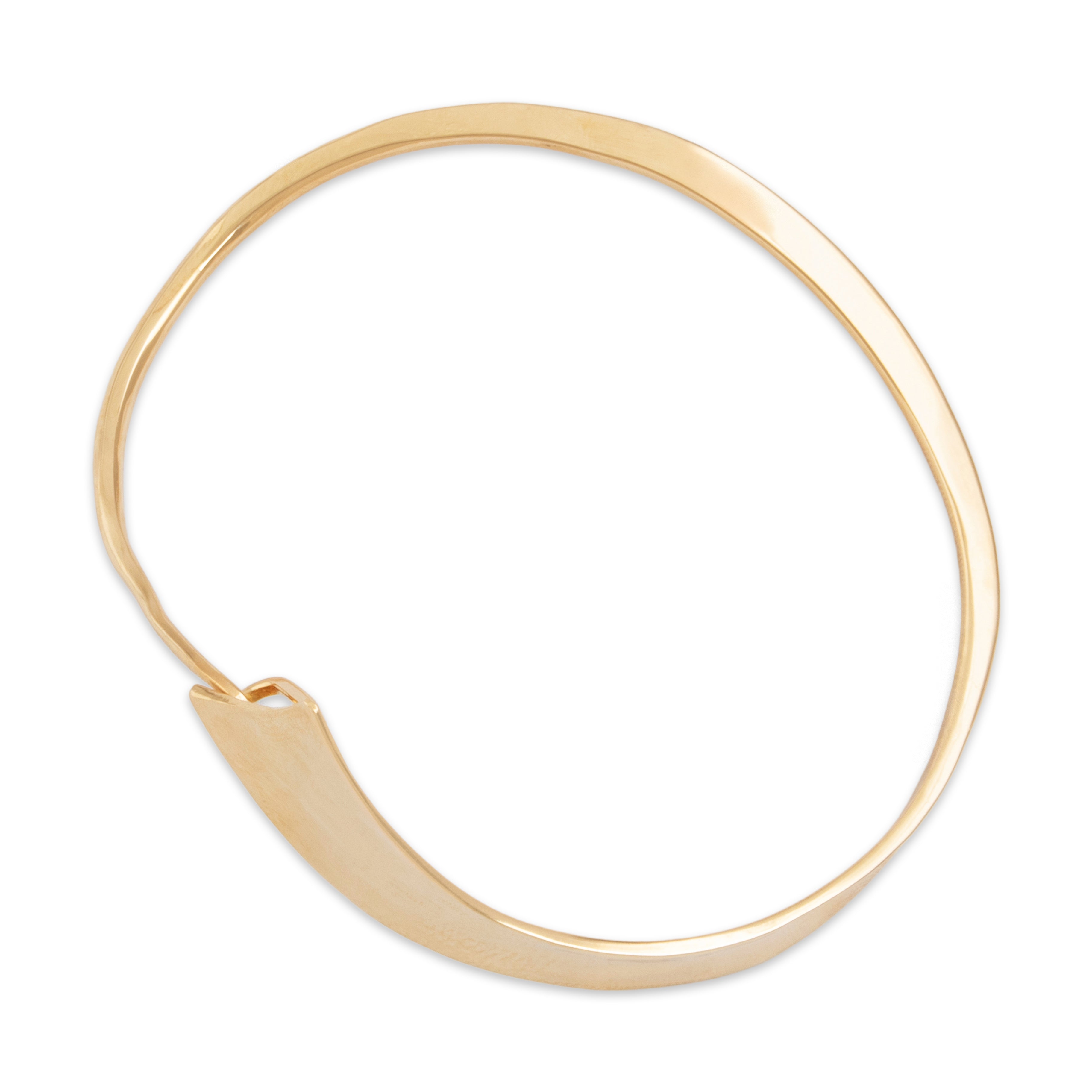 Vintage 14k Yellow Gold Asymmetric Gleaming Twisted Cuff Bracelet 7