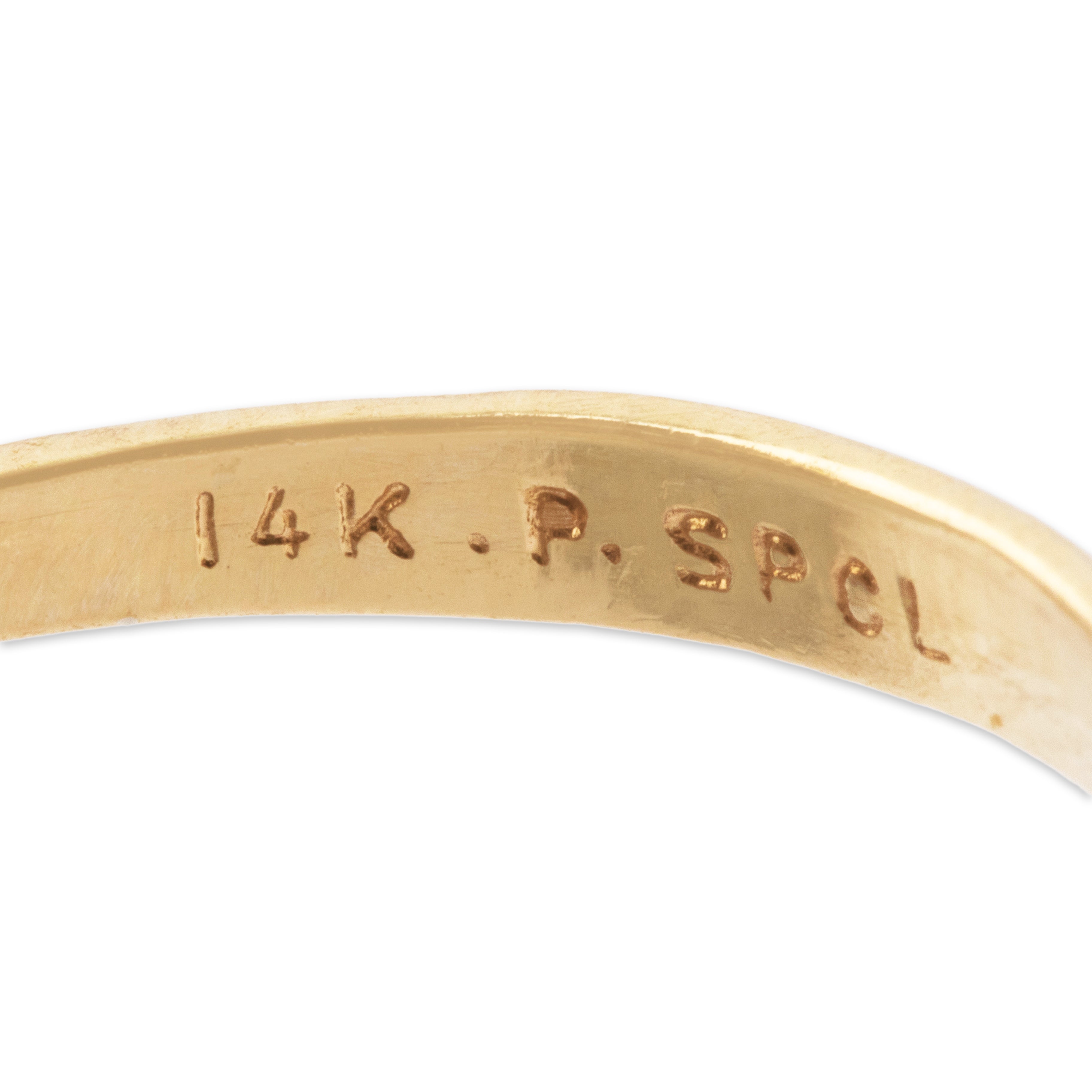 Vintage 14k Yellow & White Gold Ruby .242cttw Diamond Cluster Ring - Hallmark view