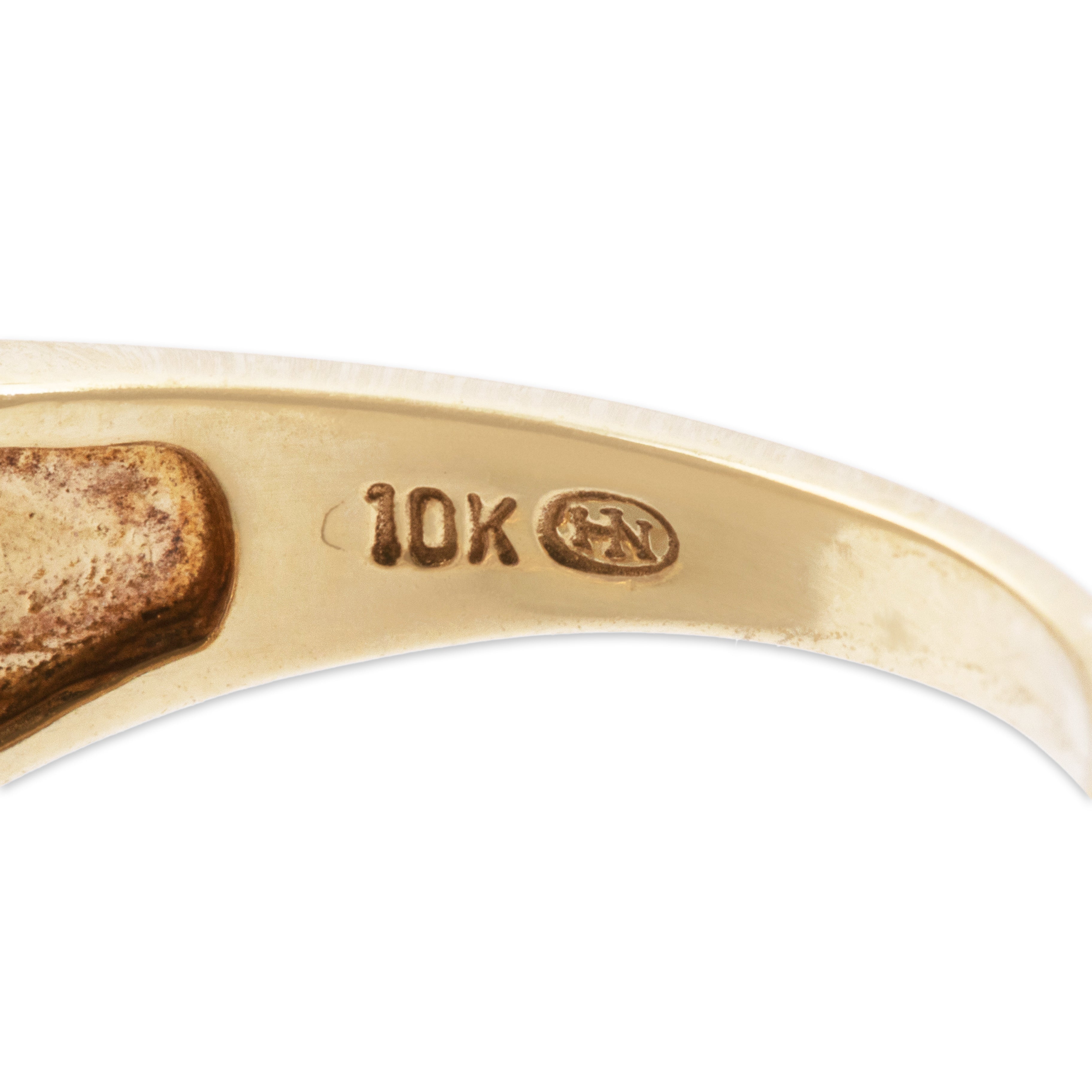 Vintage 10k Yellow Gold 5.8cttw Amethyst Pretty Cabled Heart Ring - Hallmark view