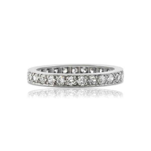 Vintage Platinum .849cttw Diamond Sparkling Eternity Band Ring 5.75
