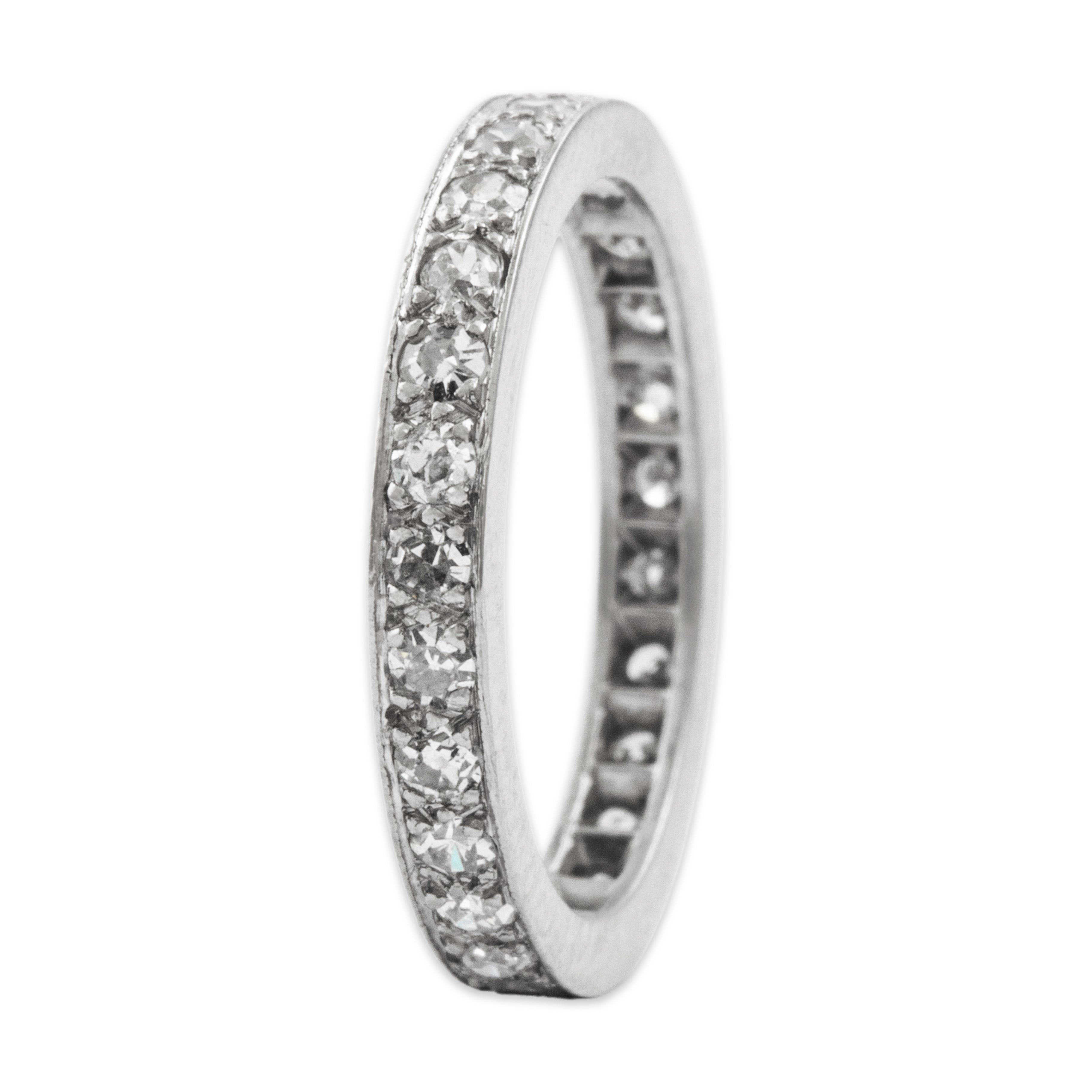 Vintage Platinum .849cttw Diamond Sparkling Eternity Band Ring 5.75