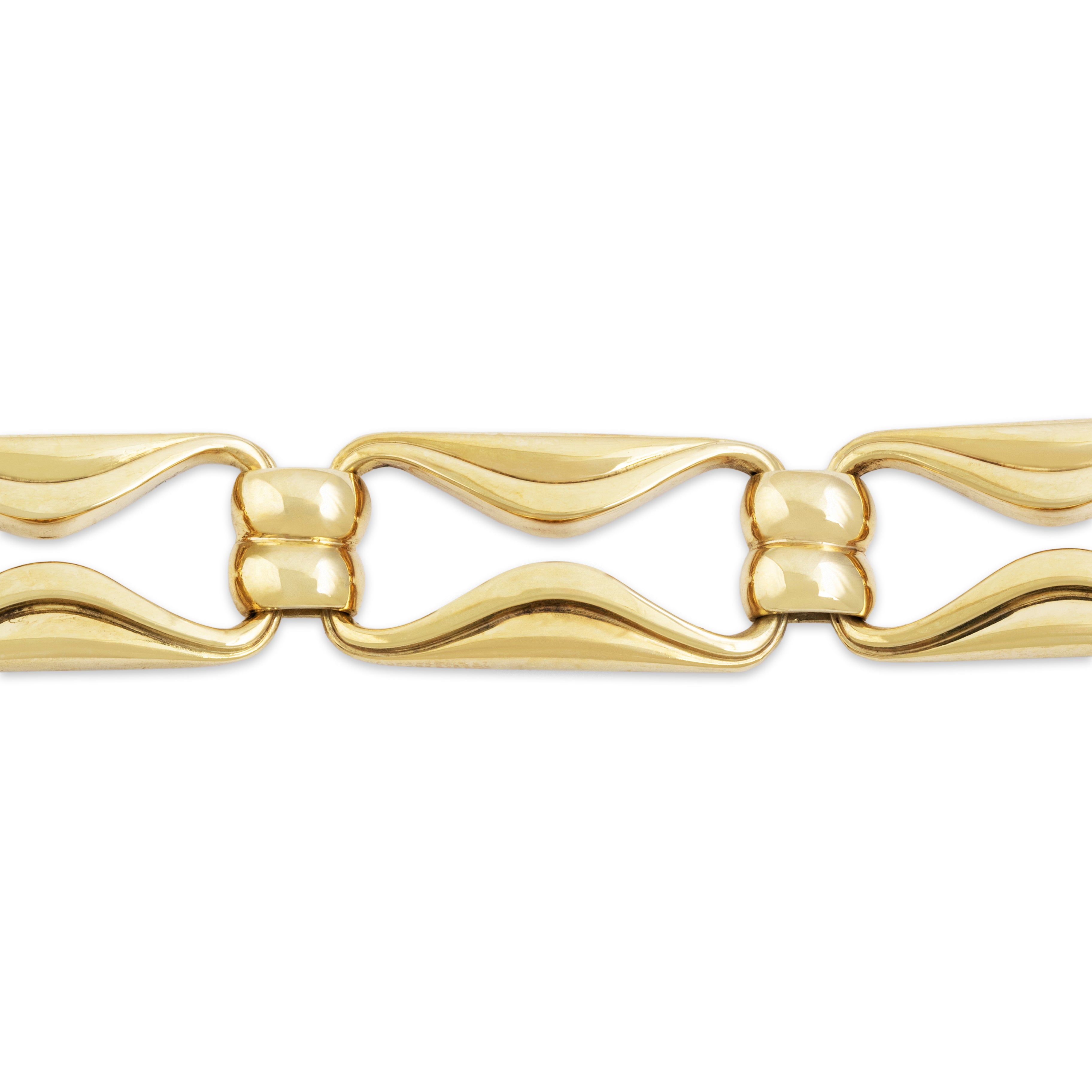 Vintage 14k Yellow Gold Open Hourglass Link Bracelet - detail view #1