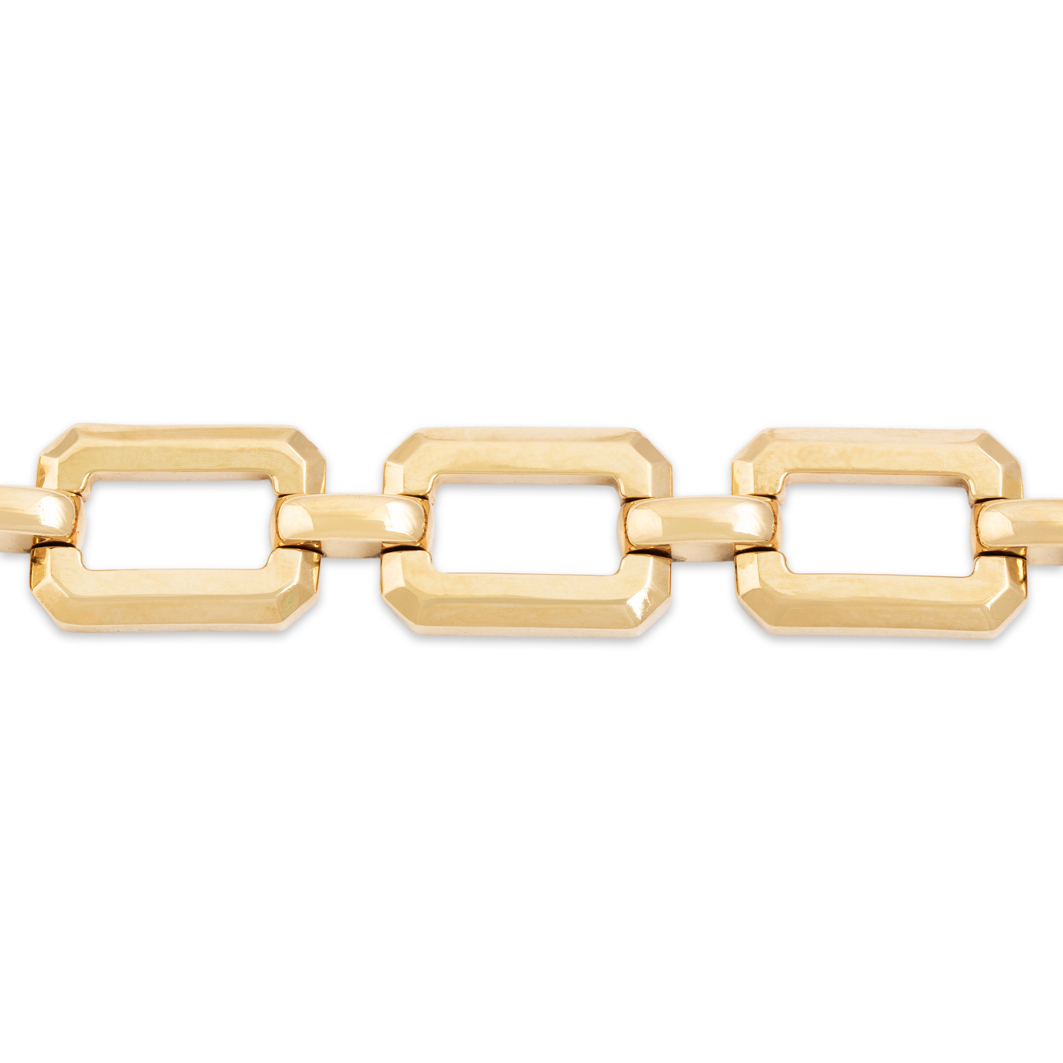 Vintage 14k Yellow Gold Fabulous Rectangular Link Bracelet 7