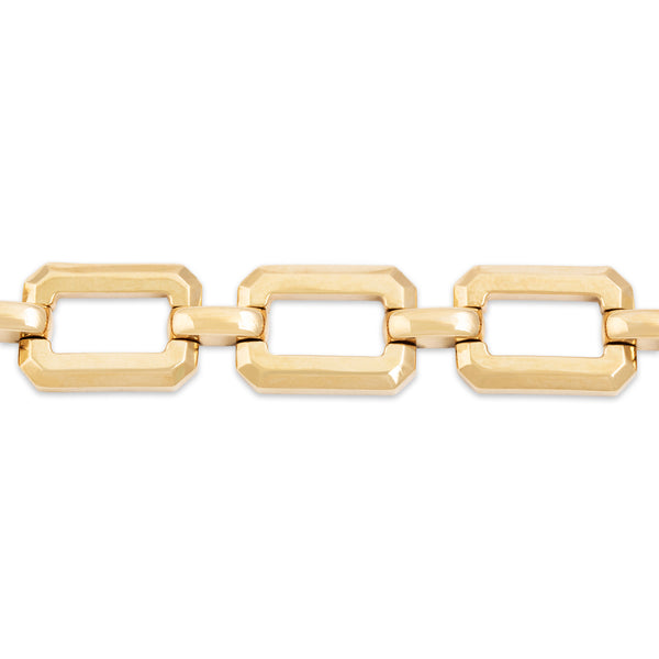Vintage 14k Yellow Gold Fabulous Rectangular Link Bracelet 7