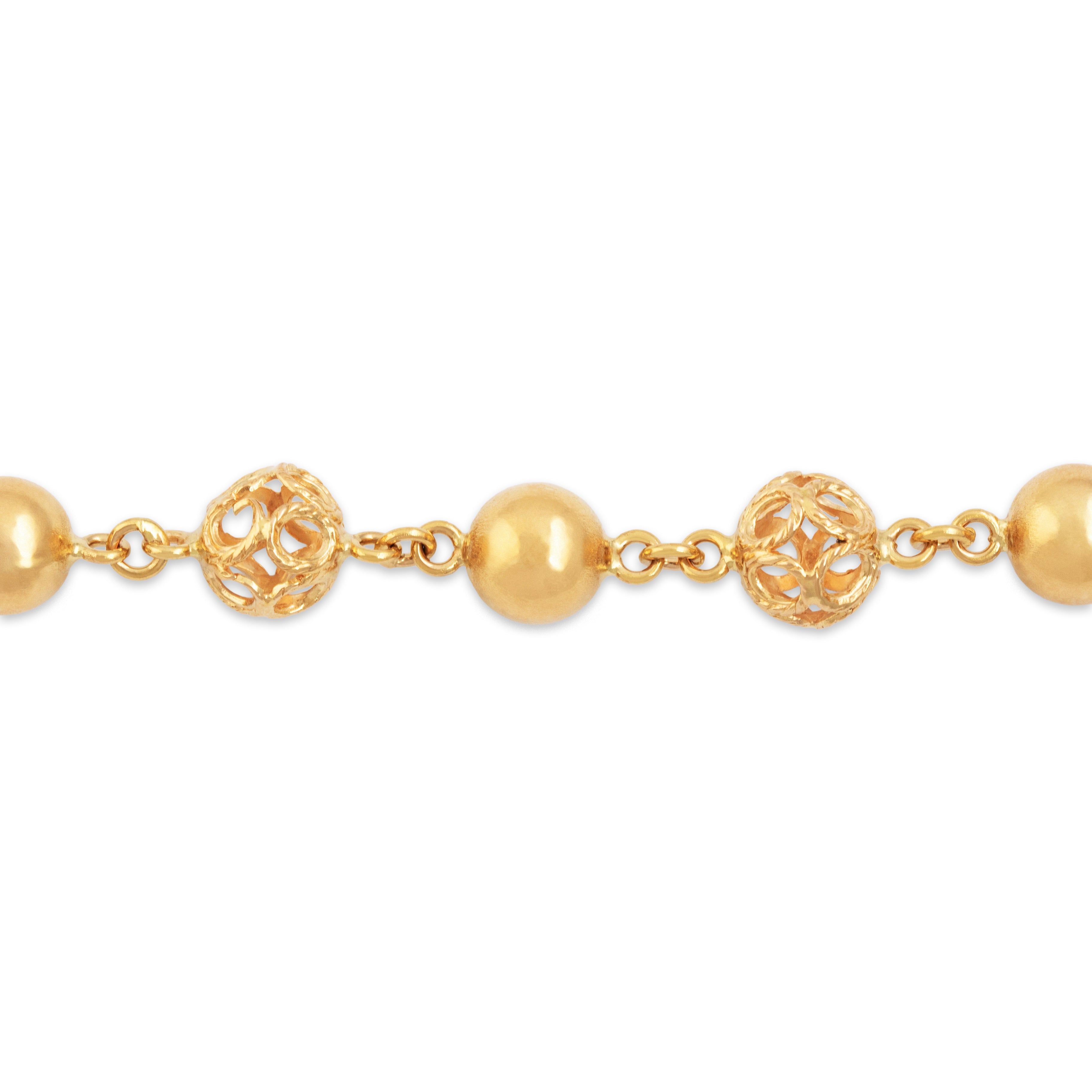 Vintage 18k Yellow Gold Fantastic Open Bauble Link Bracelet - detail view #1