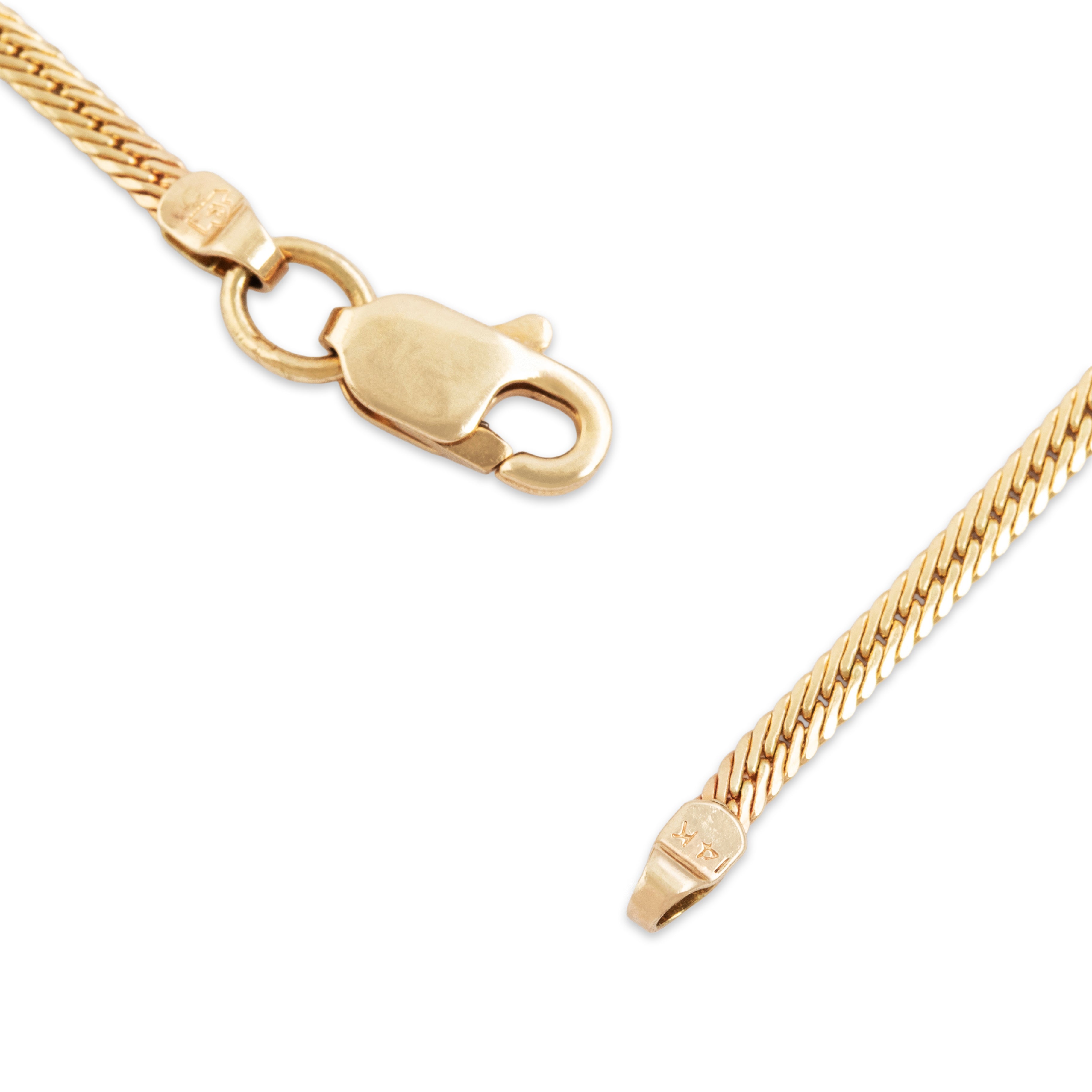 Vintage 14k Yellow Gold Garnet Blue Topaz Peridot Amethyst Rainbow Necklace - clasp view