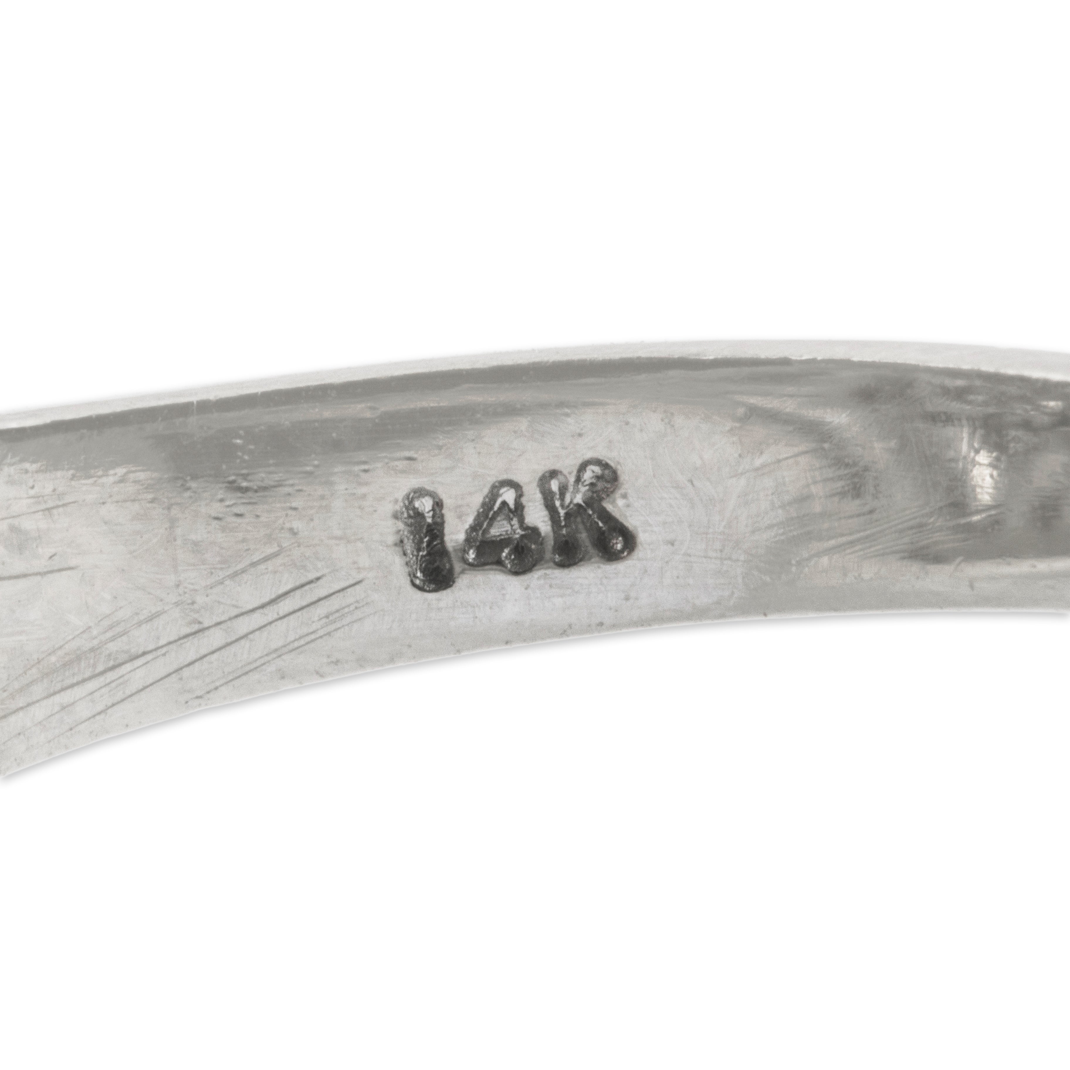 Vintage 14k White Gold .432cttw Diamond Blue Sapphire Sparkling Cluster Ring - Hallmark view