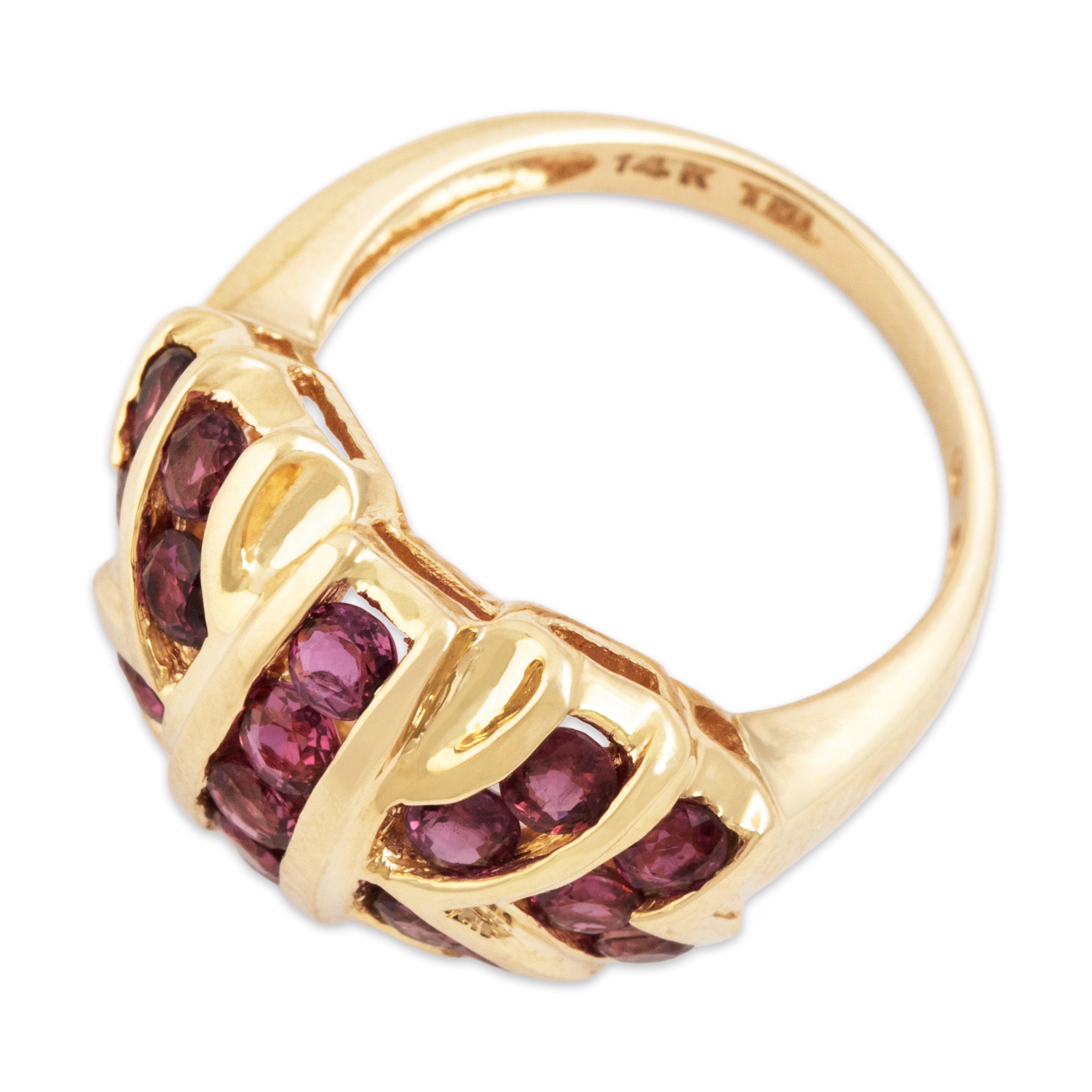 Vintage 14k Yellow Gold 1.5cttw Pink Sapphire Bold Dome Ring 5.00