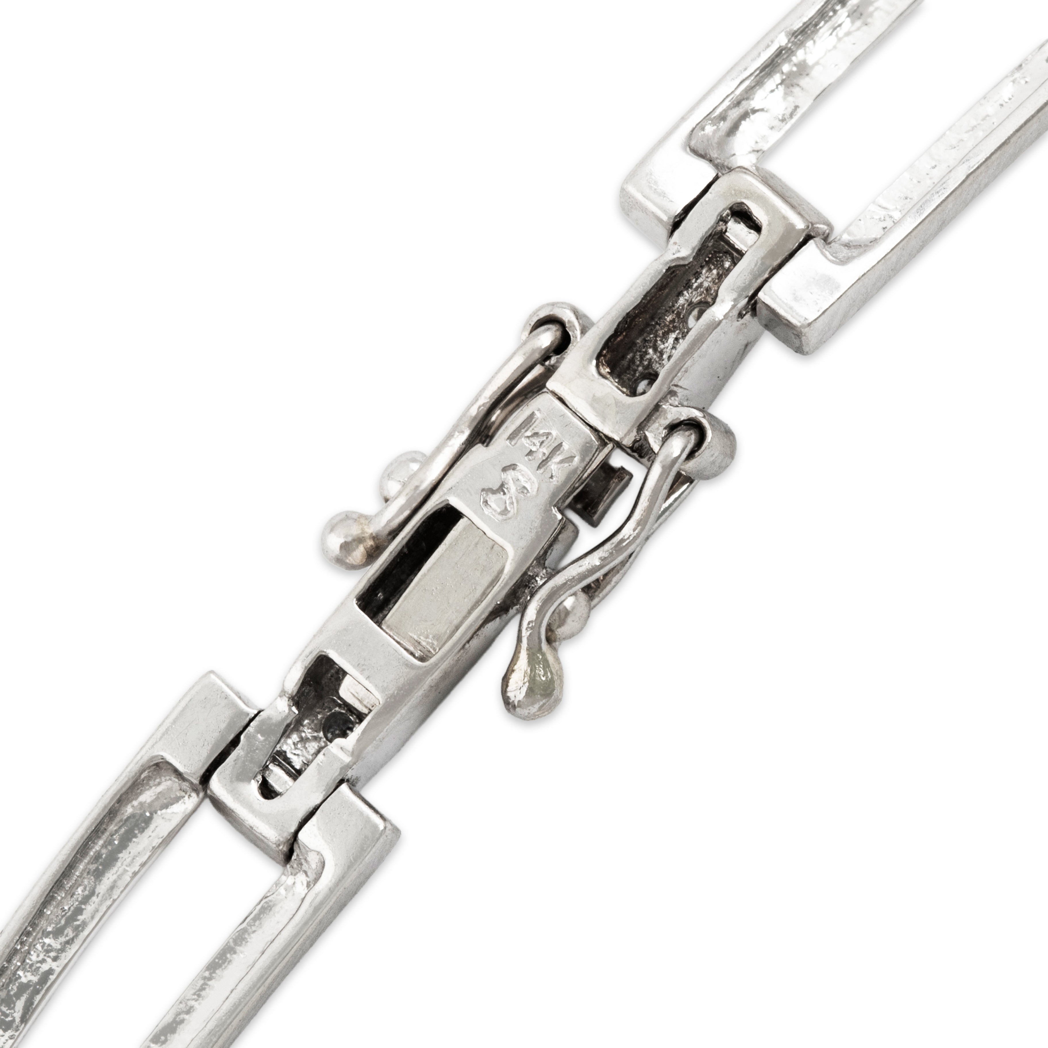 Vintage 14k White Gold .759cttw Diamond Sleek Open Link Collar Necklace  - Hallmark view