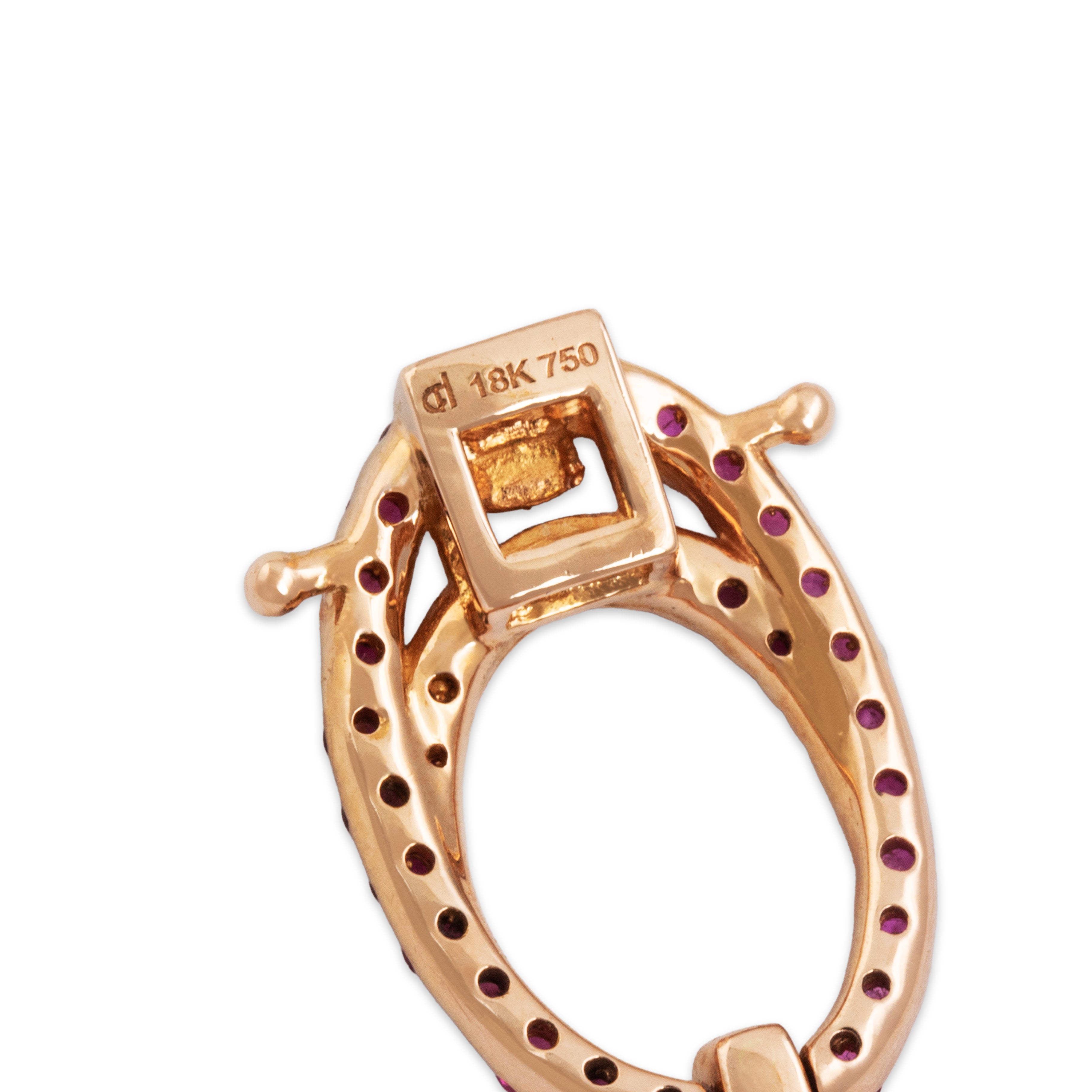 Estate 18k Rose Gold 2.5cttw Ruby 2.5cttw Pink Sapphire Diamond Bracelet  - Hallmark view