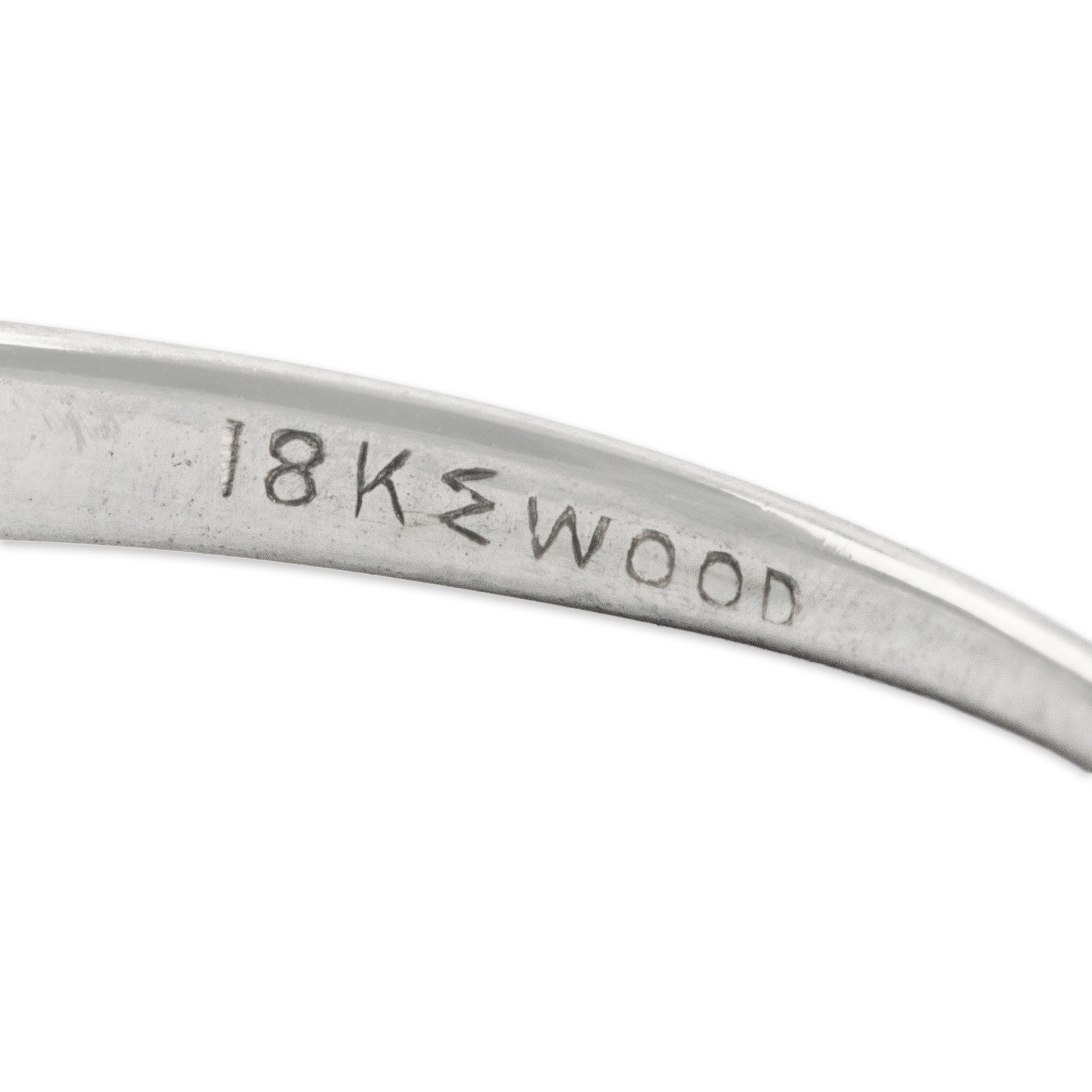 Antique 18k White Gold .312cttw Old European Cut Diamond Dazzling Ring - Hallmark view