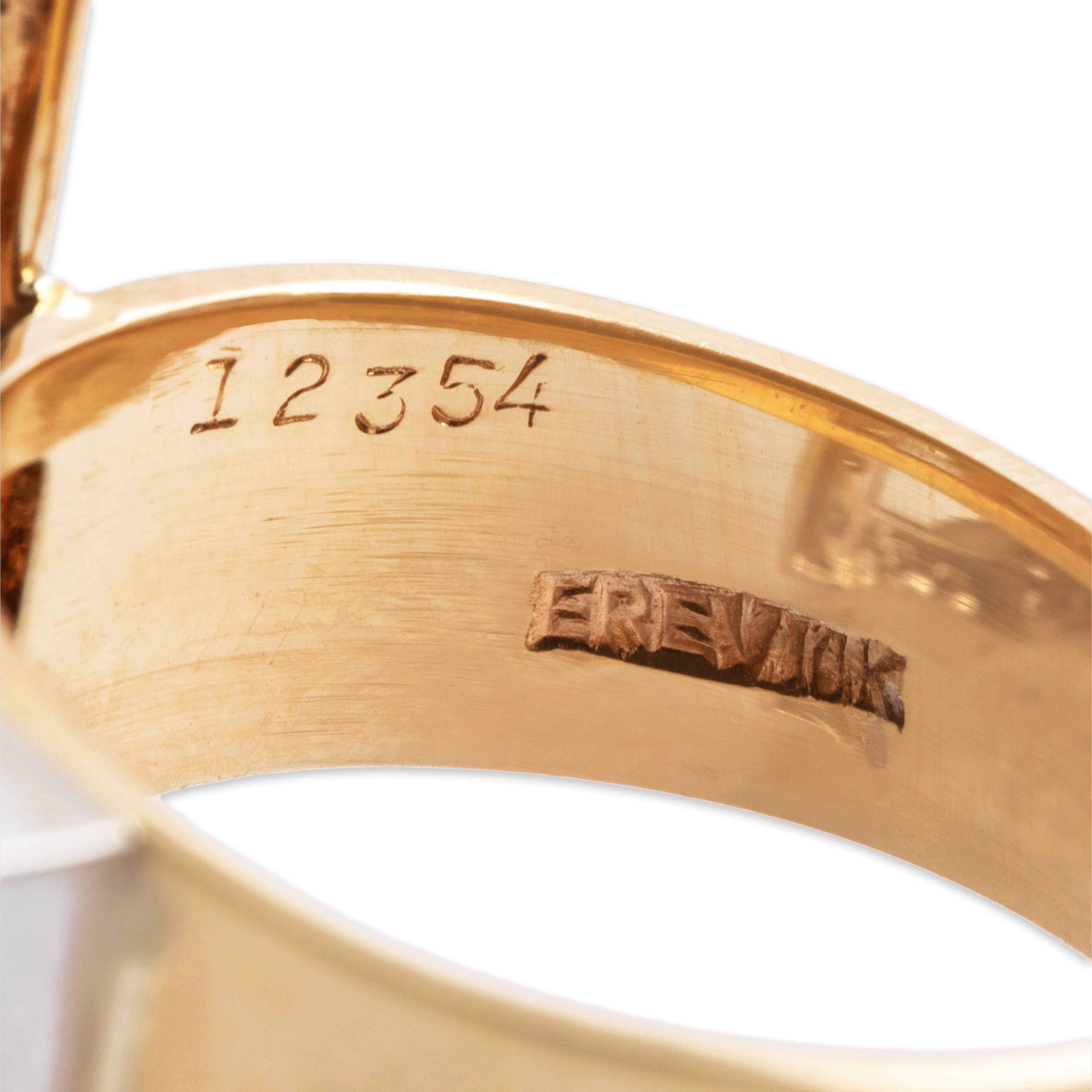 Vintage 14k Yellow & White Gold .354cttw Diamond Interlocked Square Ring - Hallmark view