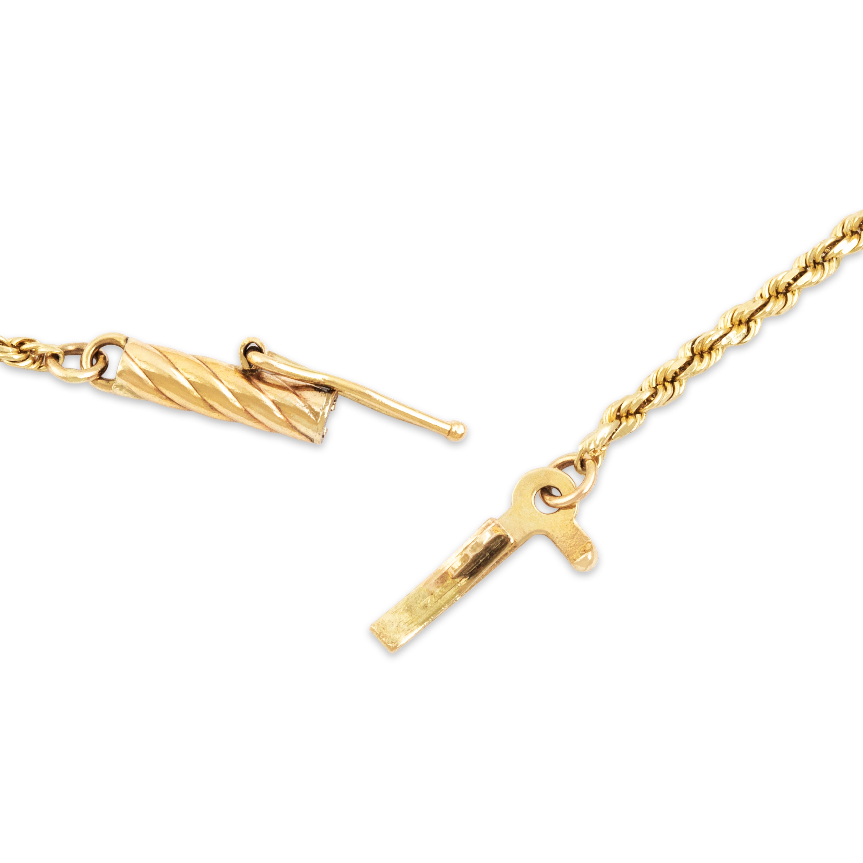 Vintage 14k Yellow Gold .976cttw Diamond Emerald Heart Dangle Necklace - clasp view