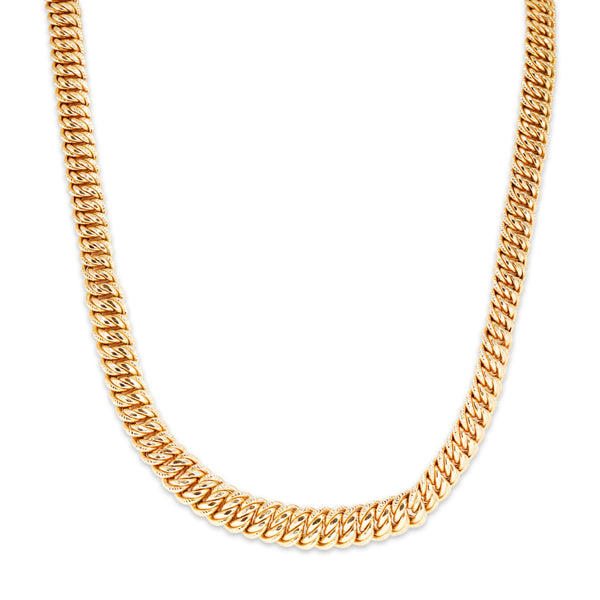 Antique French 18k Yellow Gold Graduated Link Necklace 17