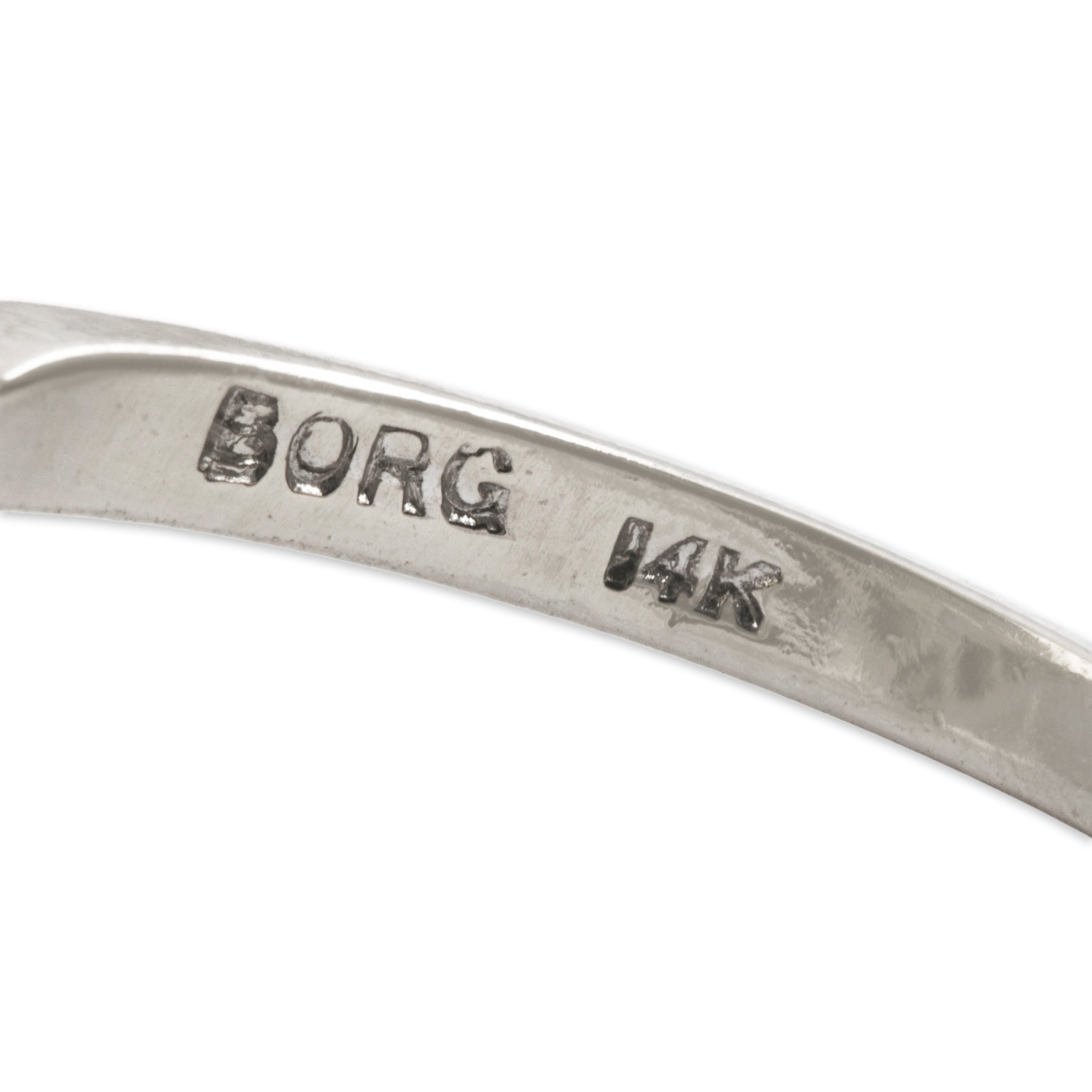 Vintage 14k White Gold 1.442cttw Faint Yellow & White Diamond Stunning Ring - Hallmark view