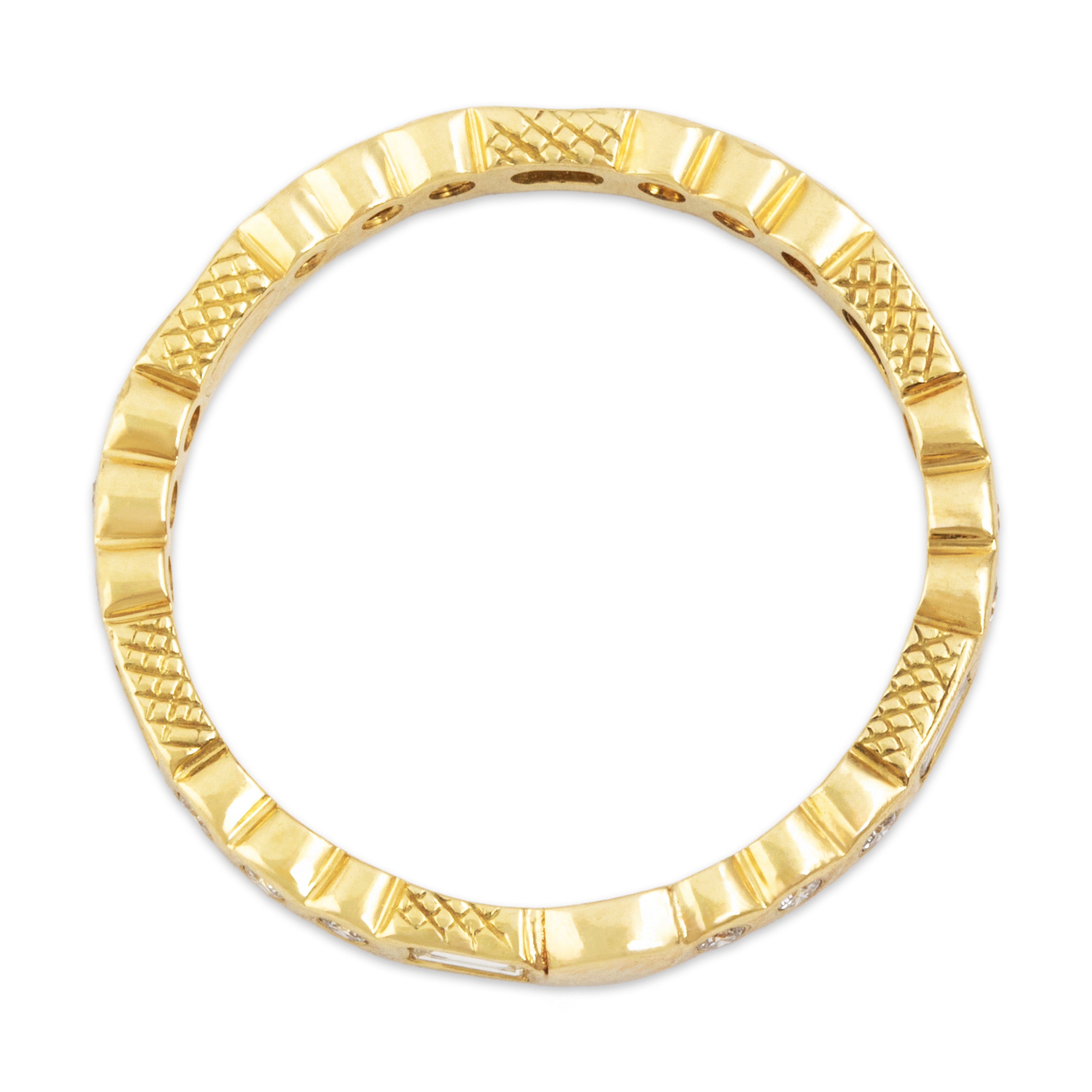 Vintage 18k Yellow Gold .648cttw Diamond Dainty Eternity Band Ring - Overall view