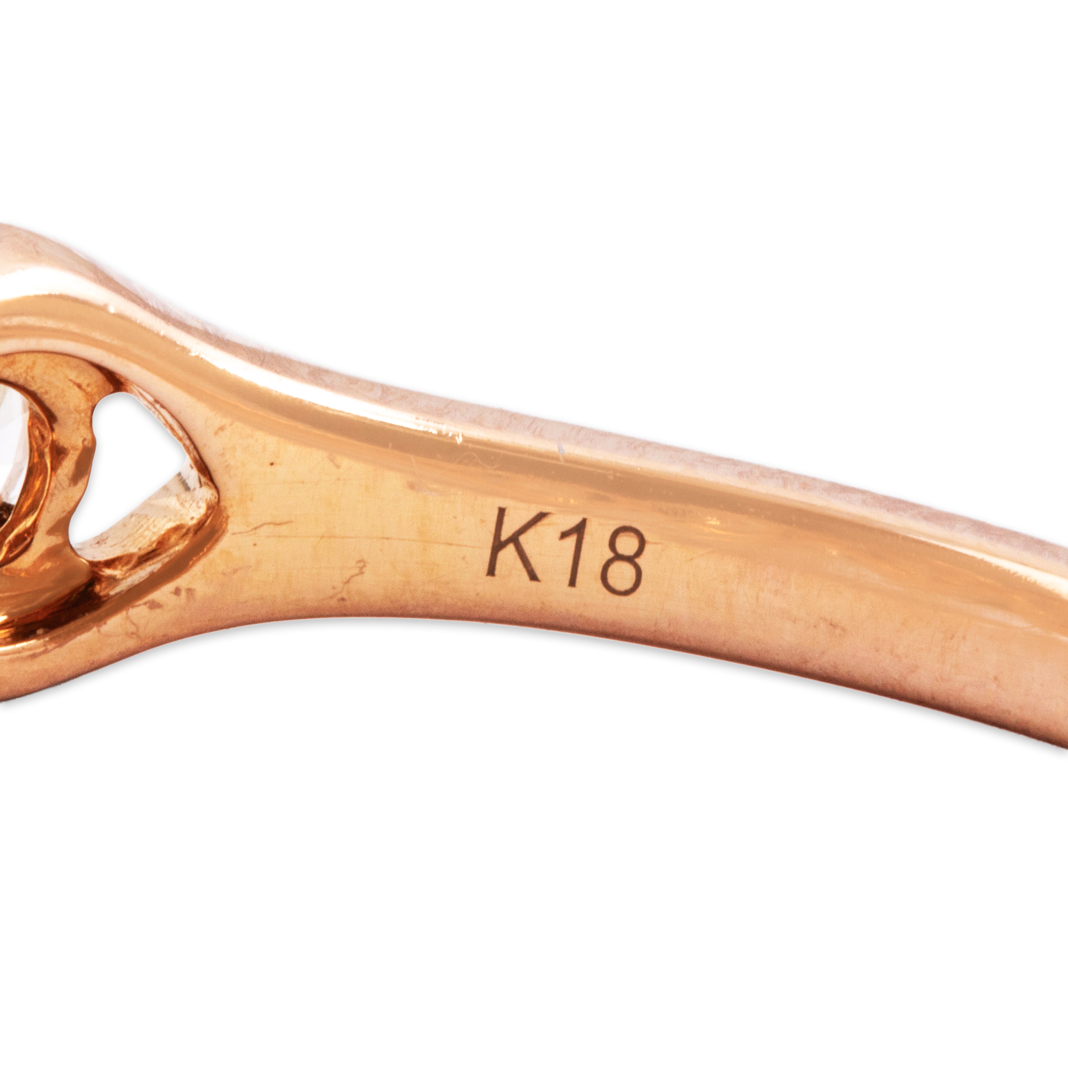 Estate 18k Rose Gold .43cttw Diamond Fantastic Open-Set Band Ring - Hallmark view