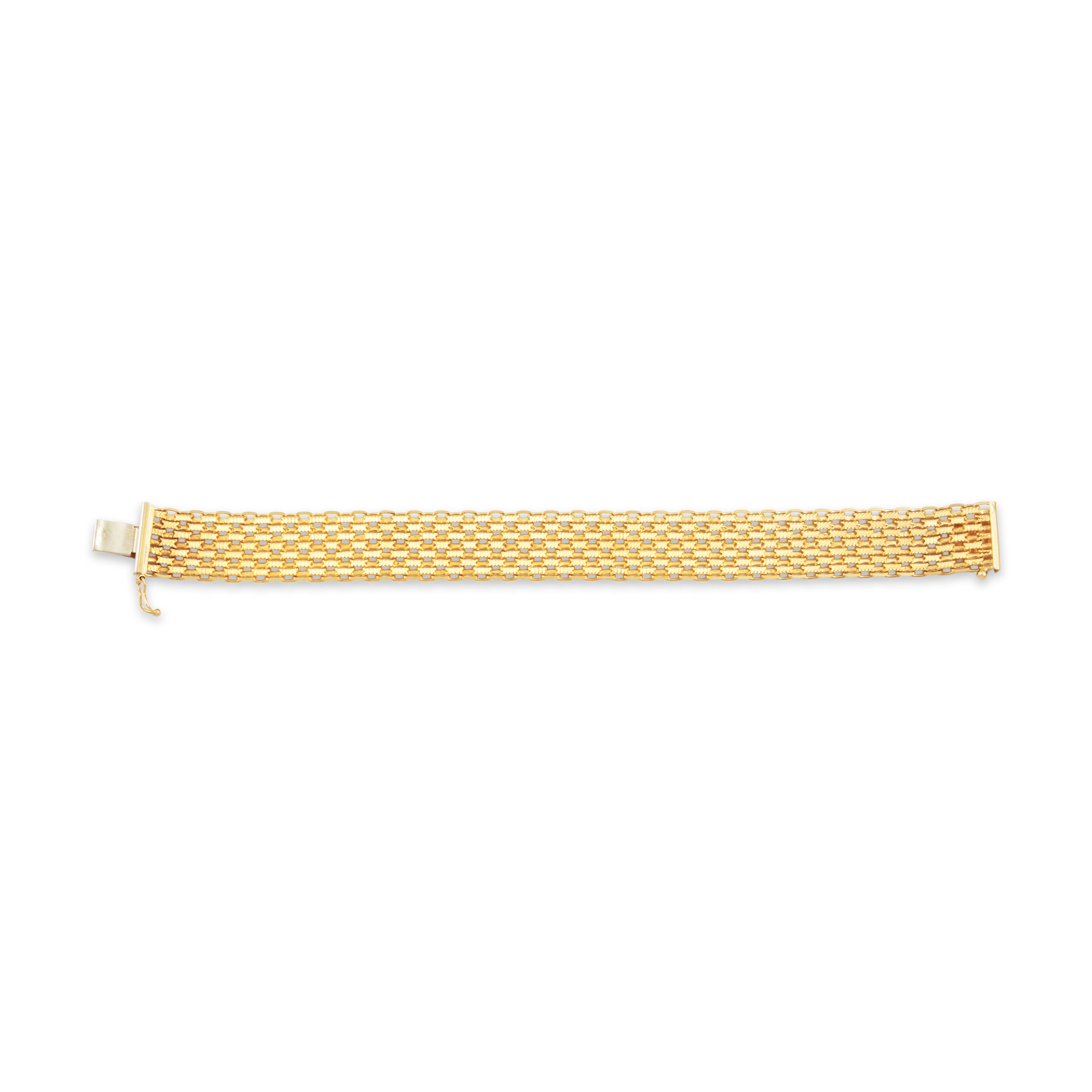 Vintage 14k Yellow Gold Incredible Mesh Link Bracelet - Back view