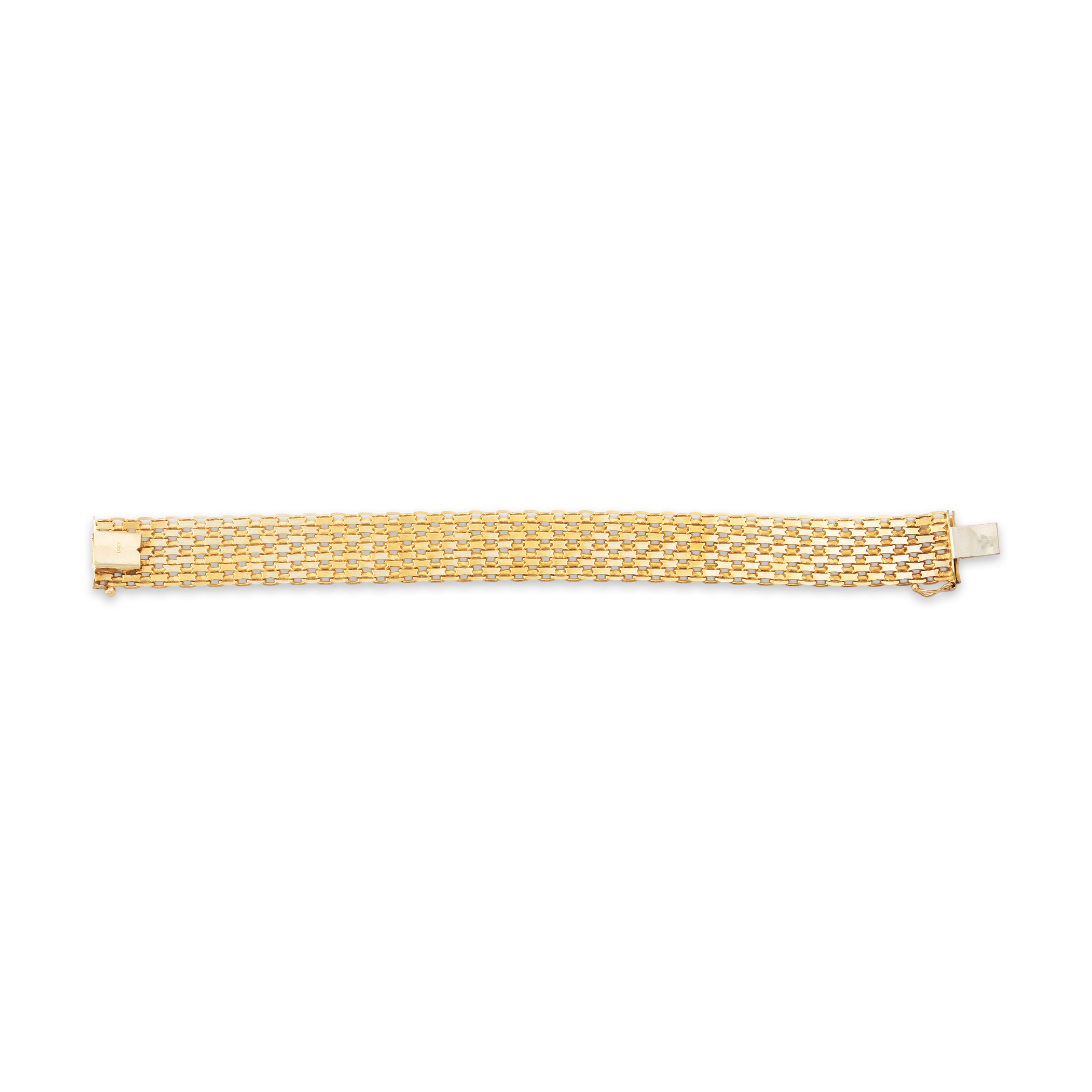 Vintage 14k Yellow Gold Incredible Mesh Link Bracelet - Overall view