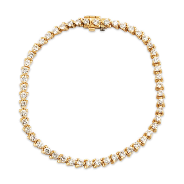 Vintage 14k Yellow Gold 3.58cttw Diamond Tennis Bracelet 6.75