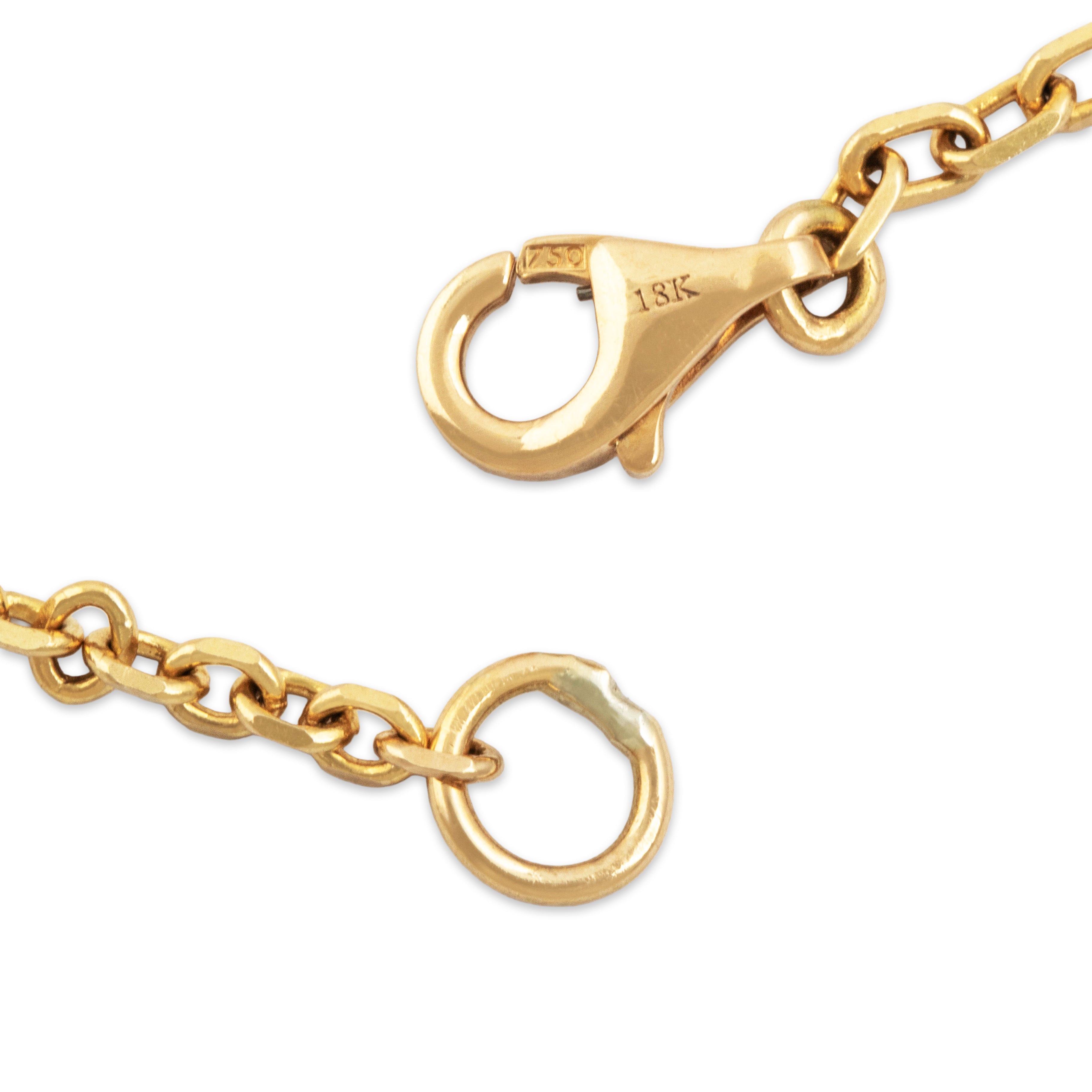 Vintage Stunning 18k Yellow Gold 1.758cttw Diamond Clover Necklace - clasp view