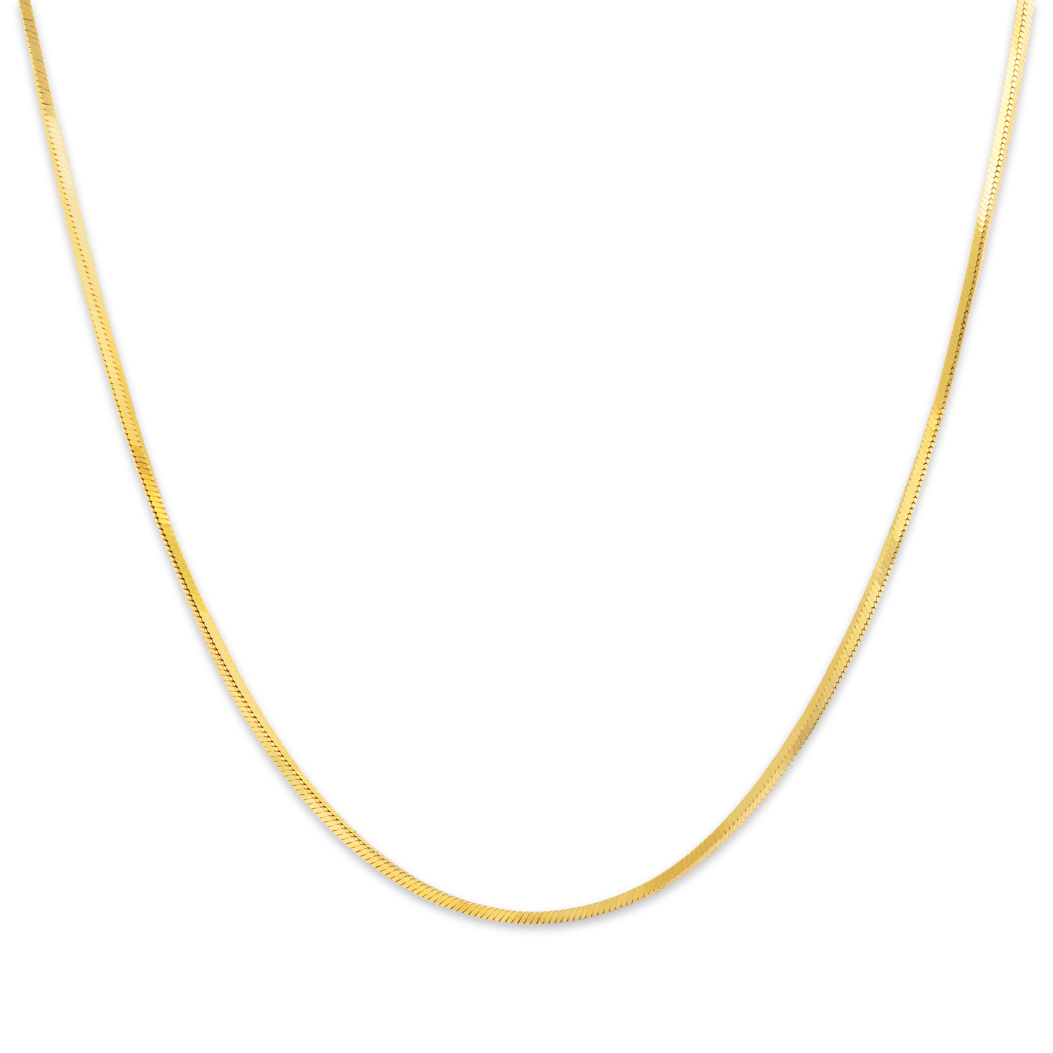 Vintage Italian 14k Yellow Gold Sleek Box Chain Necklace 18.25