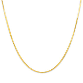 Vintage Italian 14k Yellow Gold Sleek Box Chain Necklace 18.25"