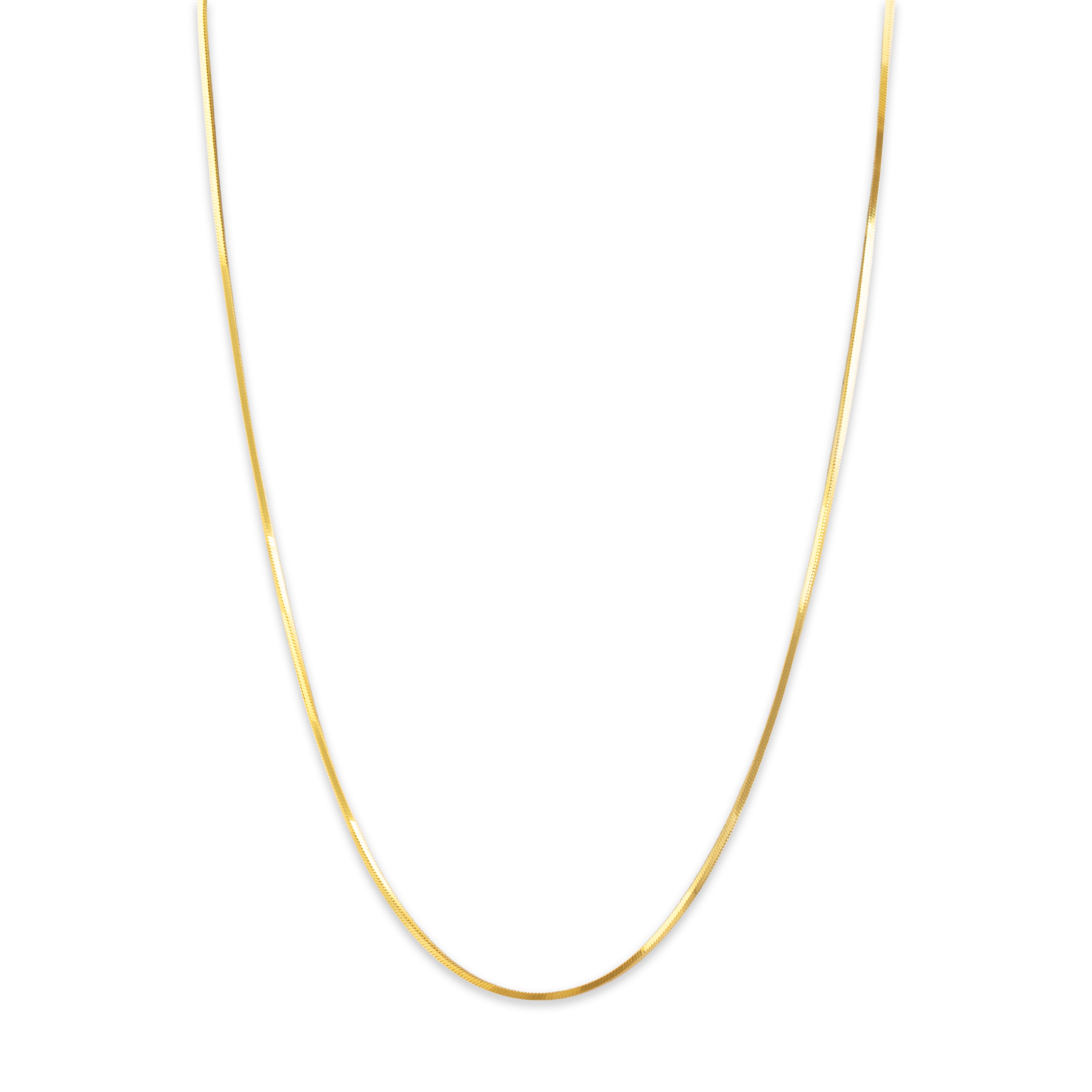 Vintage Italian 14k Yellow Gold Sleek Box Chain Necklace - Overall view