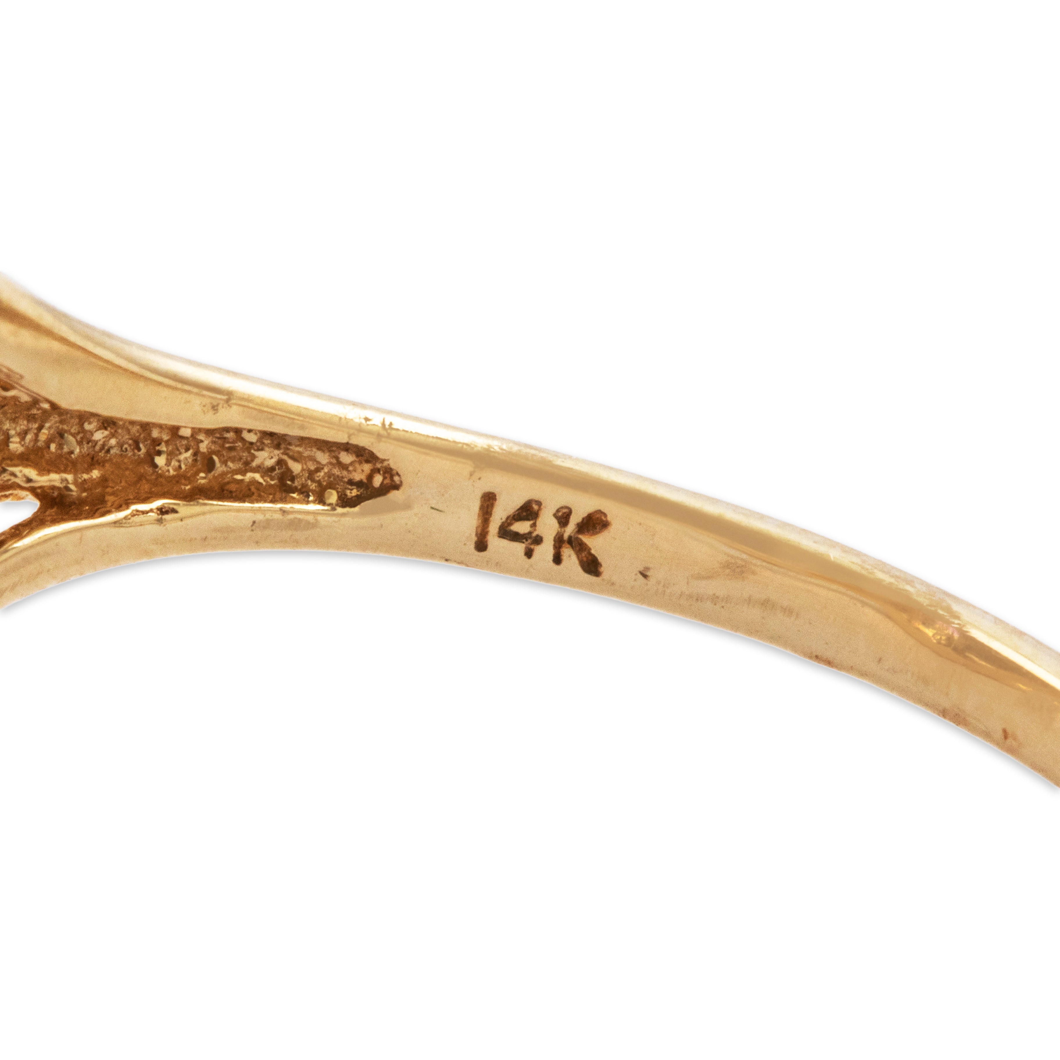 Vintage 14k Yellow Gold 5.3ct Ametrine Diamond Dramatic Cocktail Ring - Hallmark view