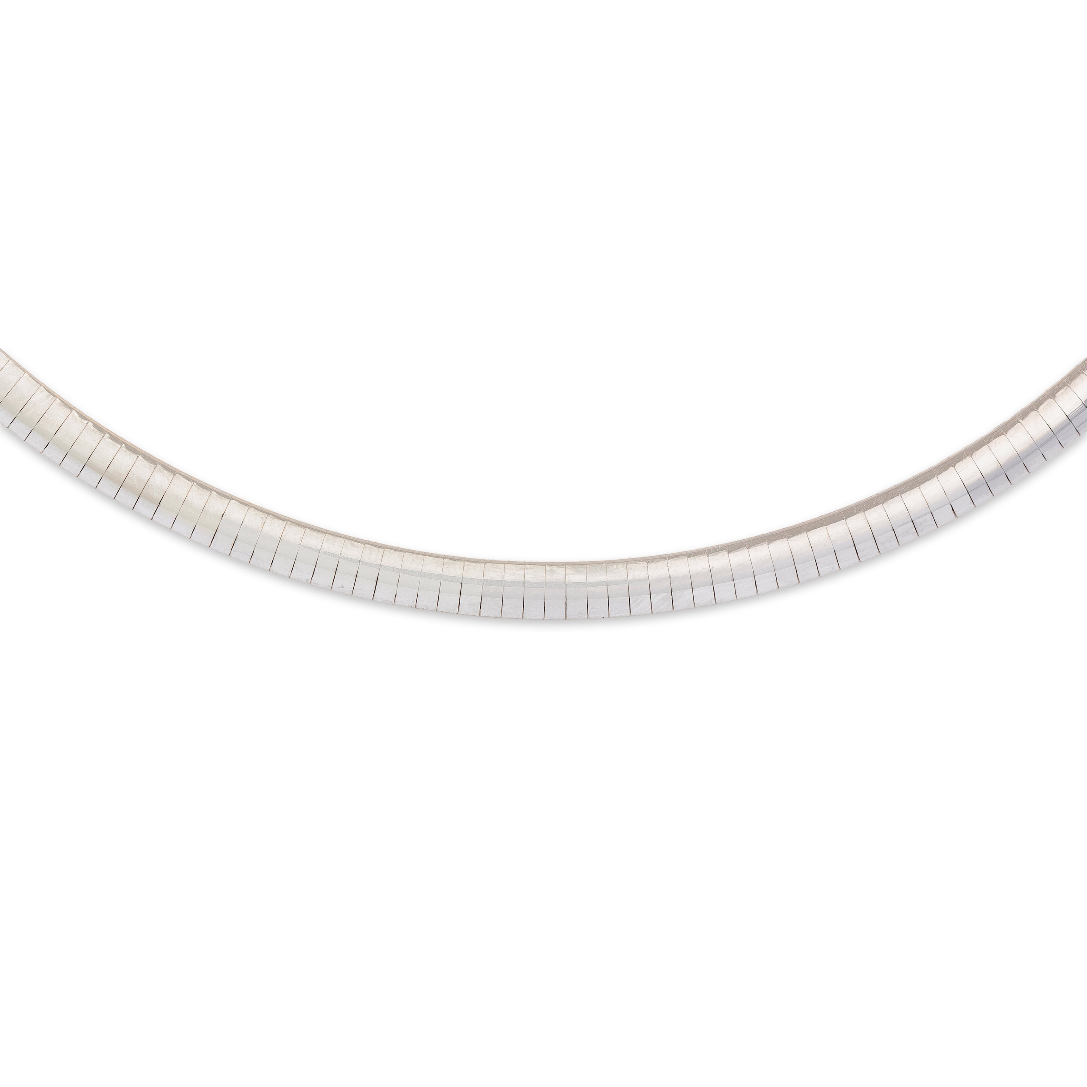 Vintage Italian 14k White & Yellow Gold Reversible Omega Chain Necklace - detail view #3