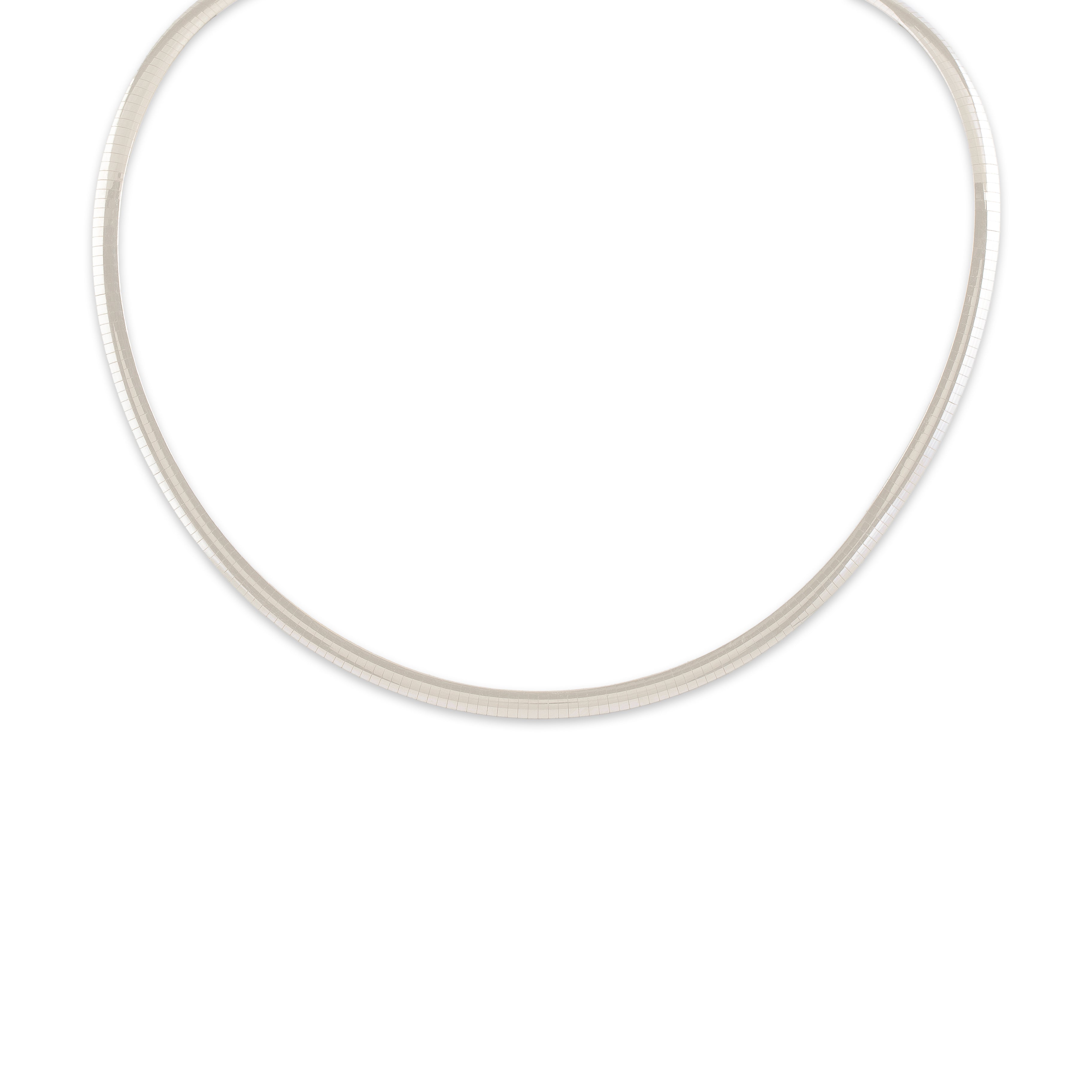 Vintage Italian 14k White & Yellow Gold Reversible Omega Chain Necklace - Close-up view