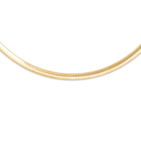 Vintage Italian 14k Yellow & White Gold Reversible Omega Chain Necklace 17"