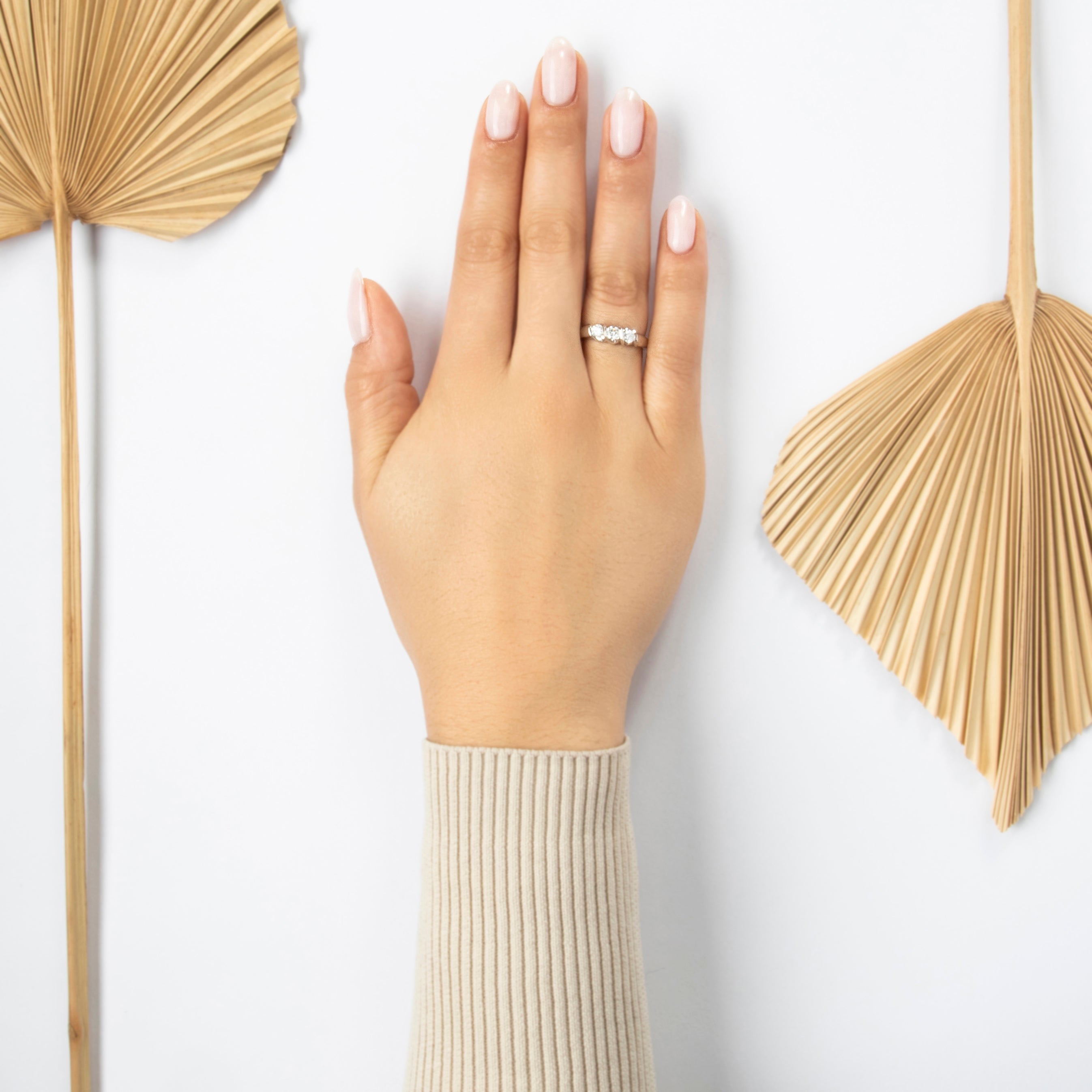 Vintage Heavy 14k White Gold .445cttw Diamond Stunning Crossover Ring - On model view