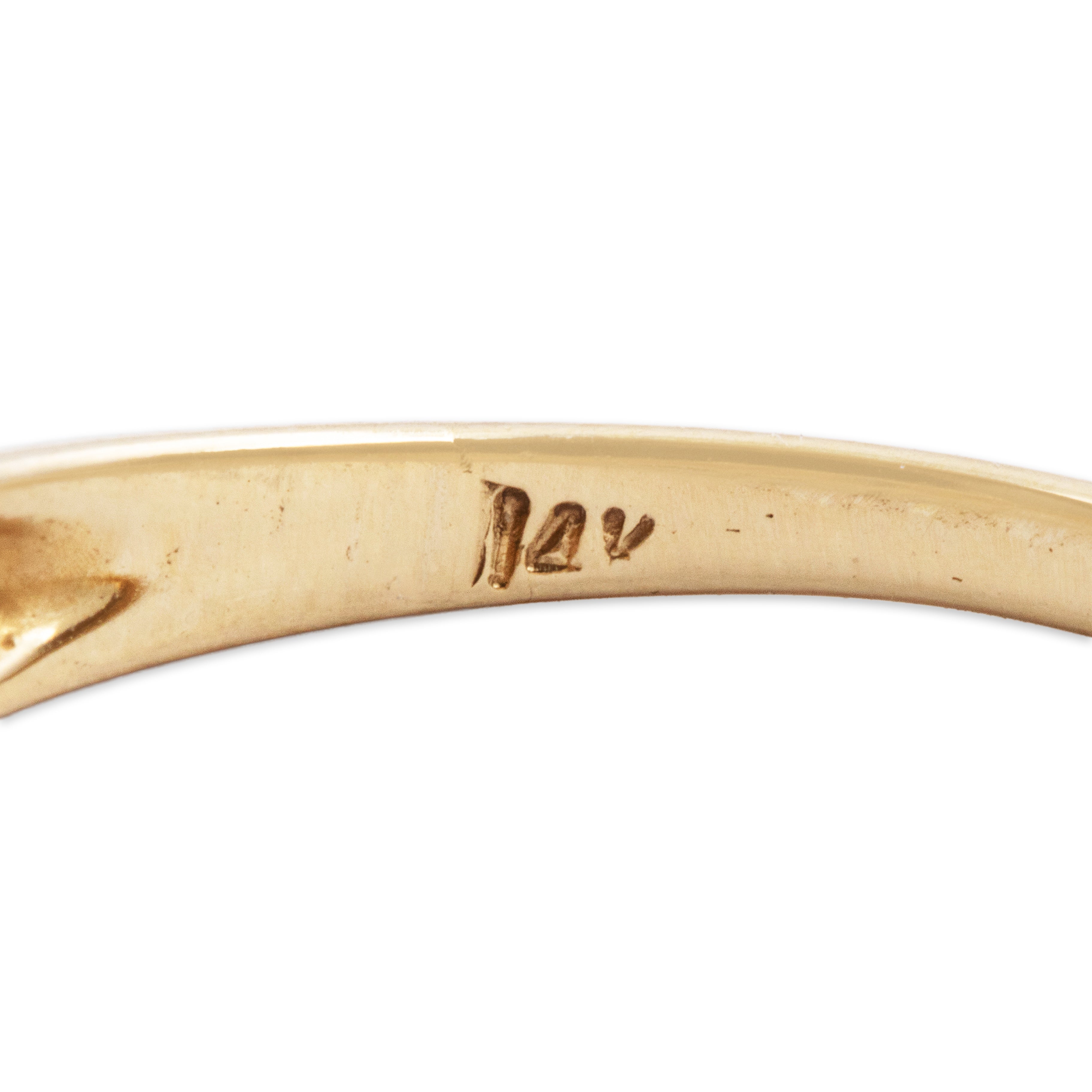 Vintage 14k Yellow Gold Tanzanite Diamond Bright Ring - Hallmark view