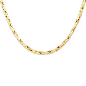 Estate Italian 14k Yellow Gold Sleek Interlocking Link Chain Necklace 19.75"