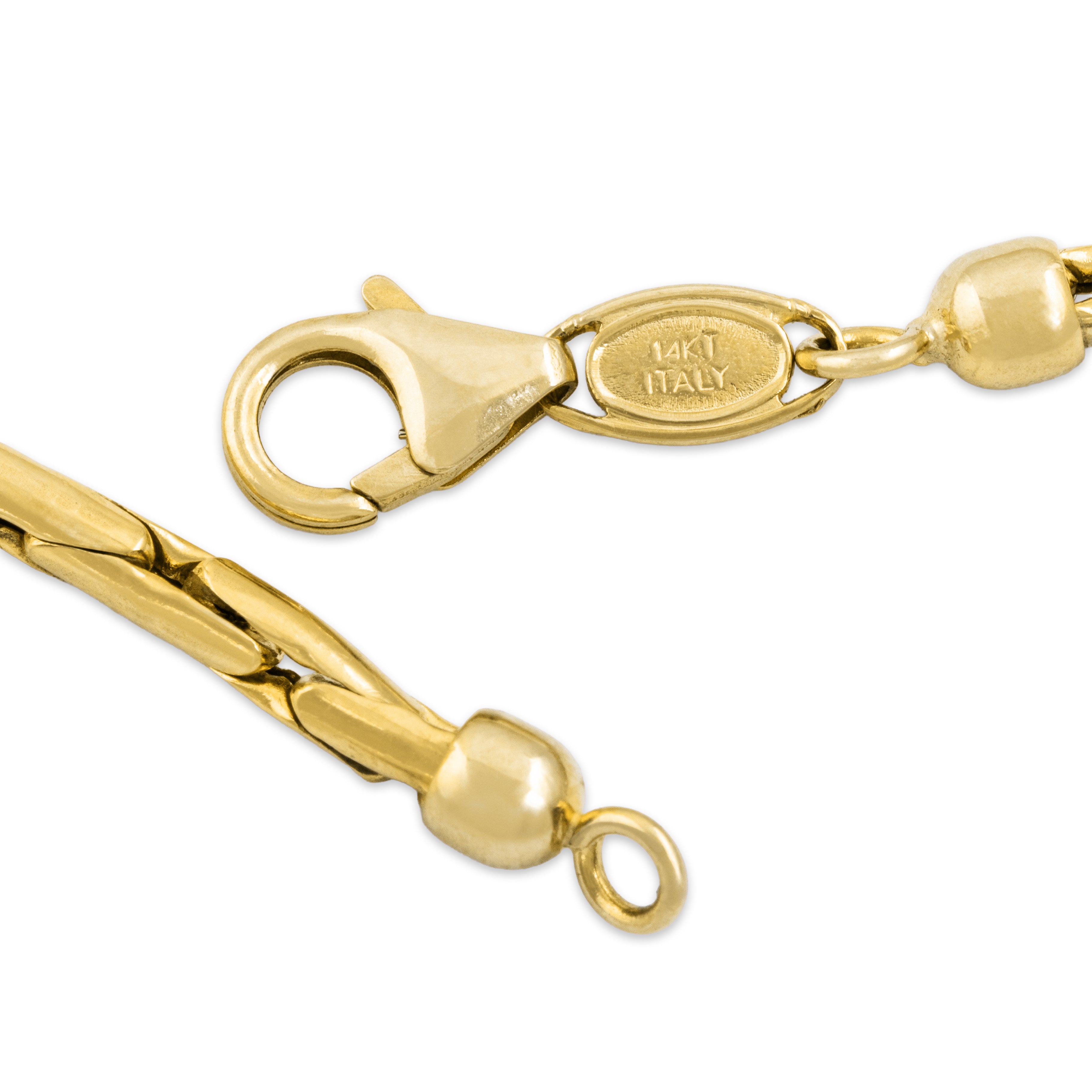 Estate Italian 14k Yellow Gold Sleek Interlocking Link Chain Necklace 19.75