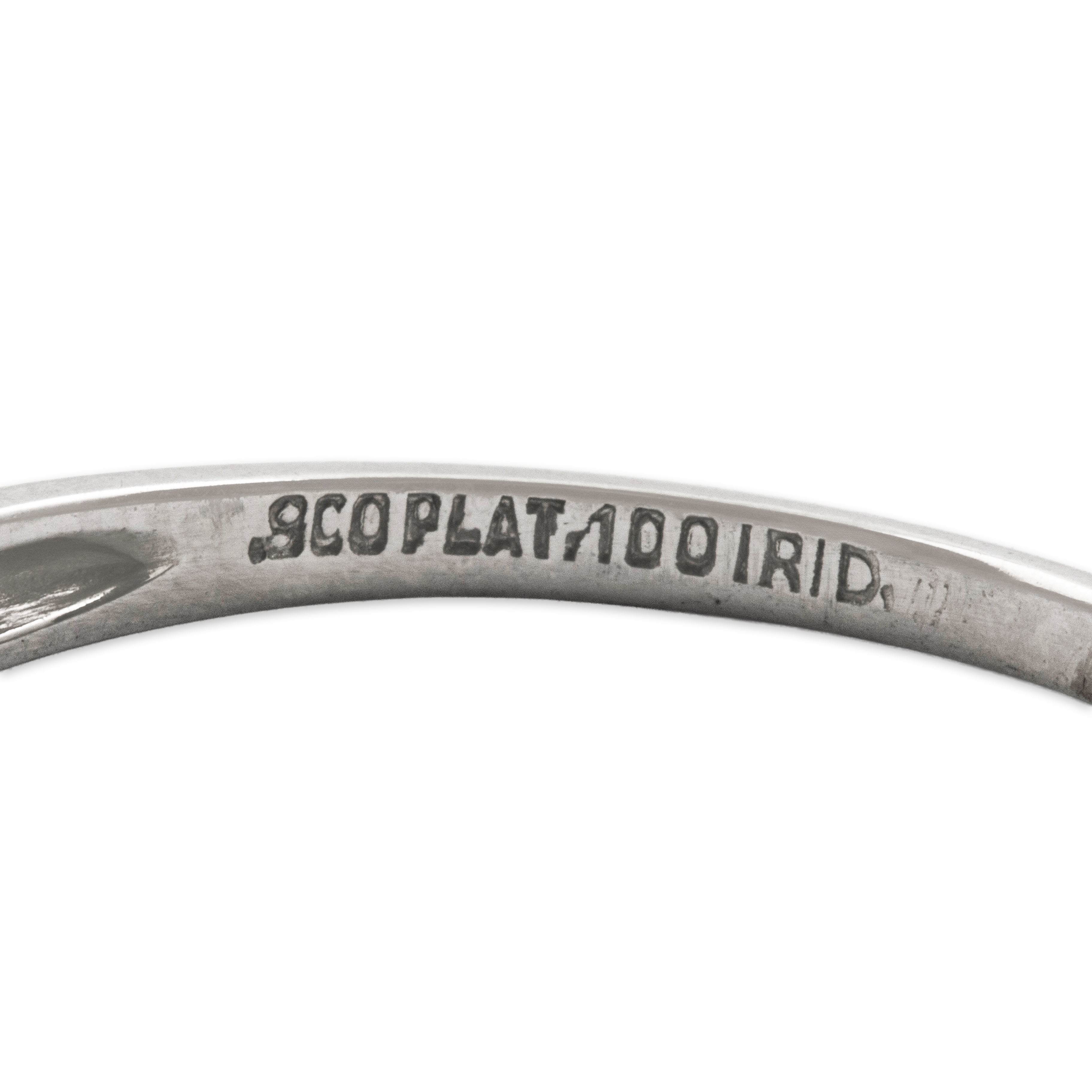 Antique Platinum Diamond Simple Ten-Stone Line Ring - Hallmark view