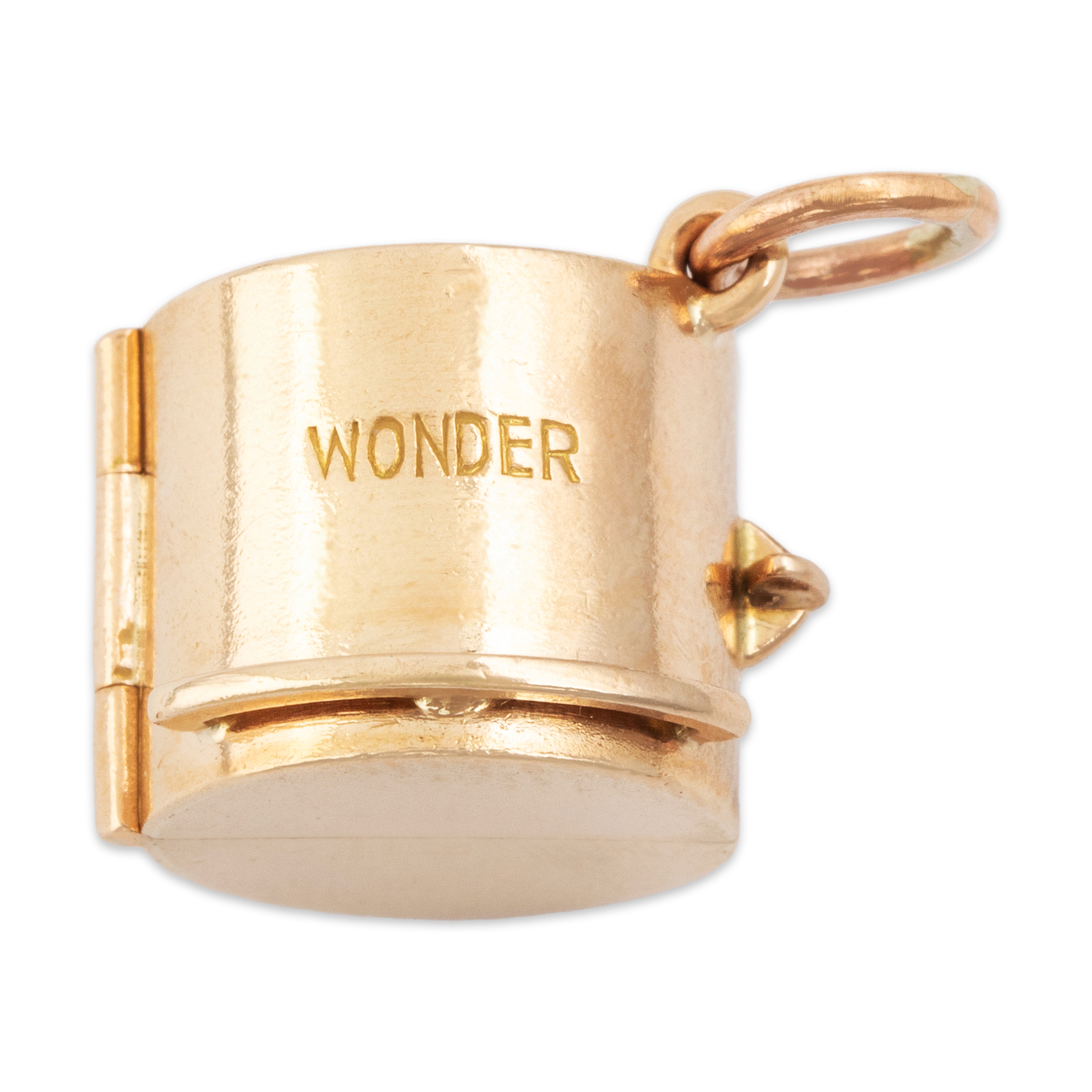 Vintage 14k Yellow Gold Wonder Bar Articulated Bottle Shelf Charm / Pendant - detail view #1