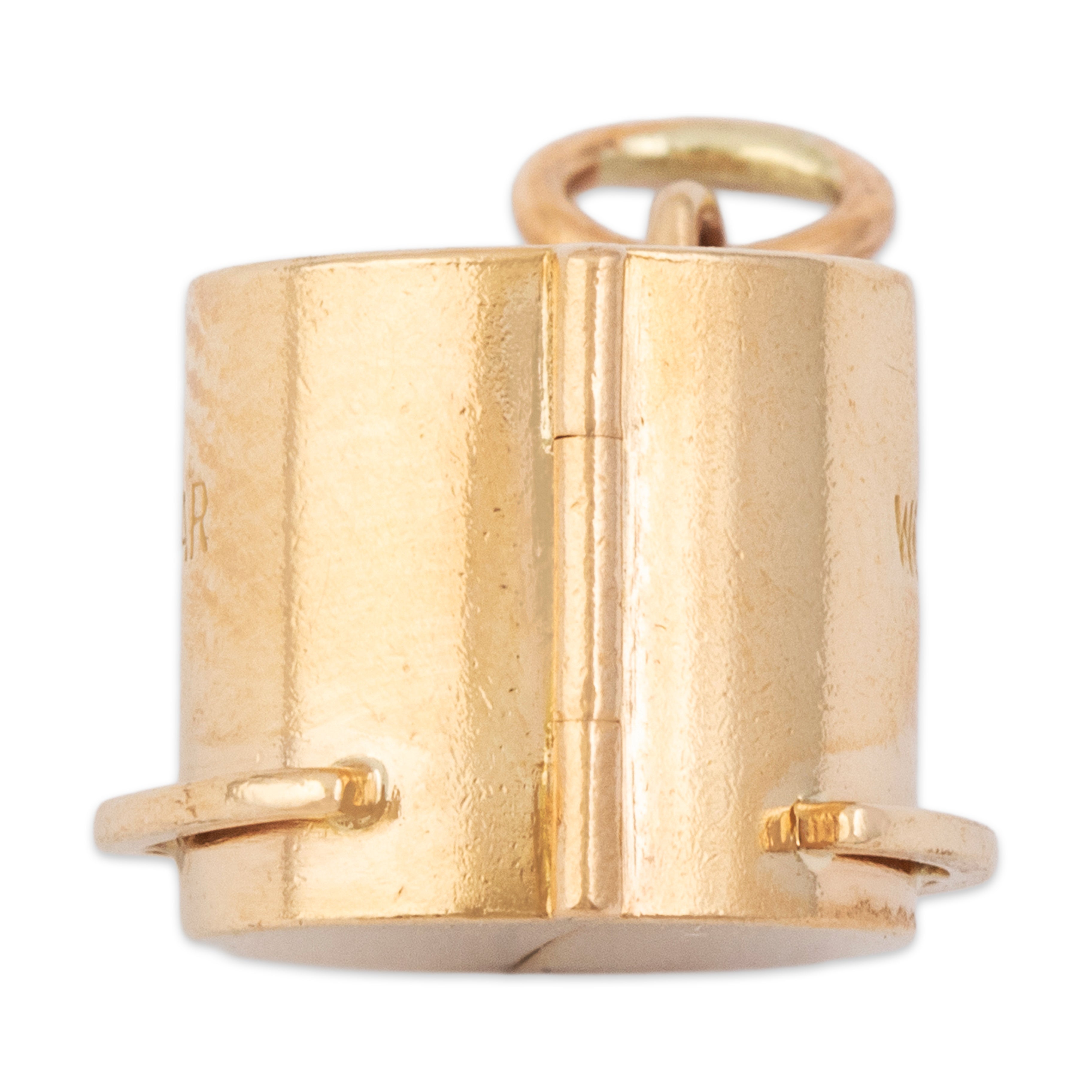 Vintage 14k Yellow Gold Wonder Bar Articulated Bottle Shelf Charm / Pendant - detail view #2