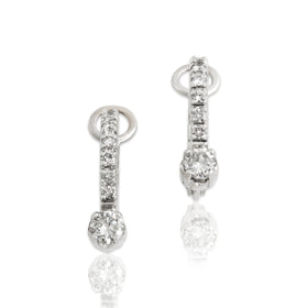 Vintage 14k White Gold .474cttw Diamond Sophisticated Line Drop Earrings